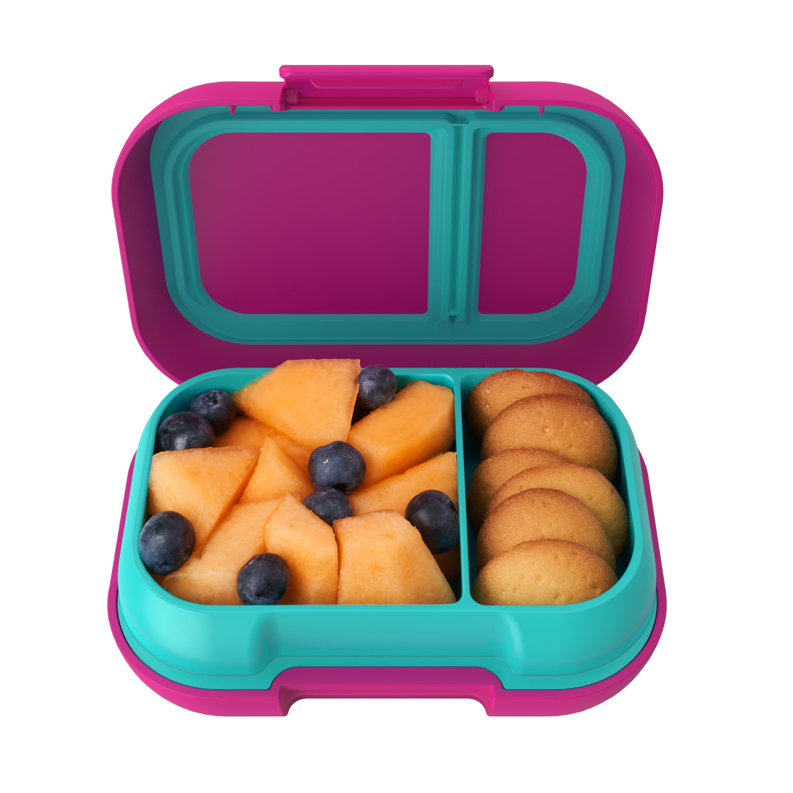 Bentgo Kids Snack - 2 Compartment Leak-Proof Bento Box Container for Snacks and Small Meals, Easy-Open Latch, Dishwasher Safe, BPA-Free for School, Daycare, & Sports - Ideal for Ages 3+ (Green/Navy)