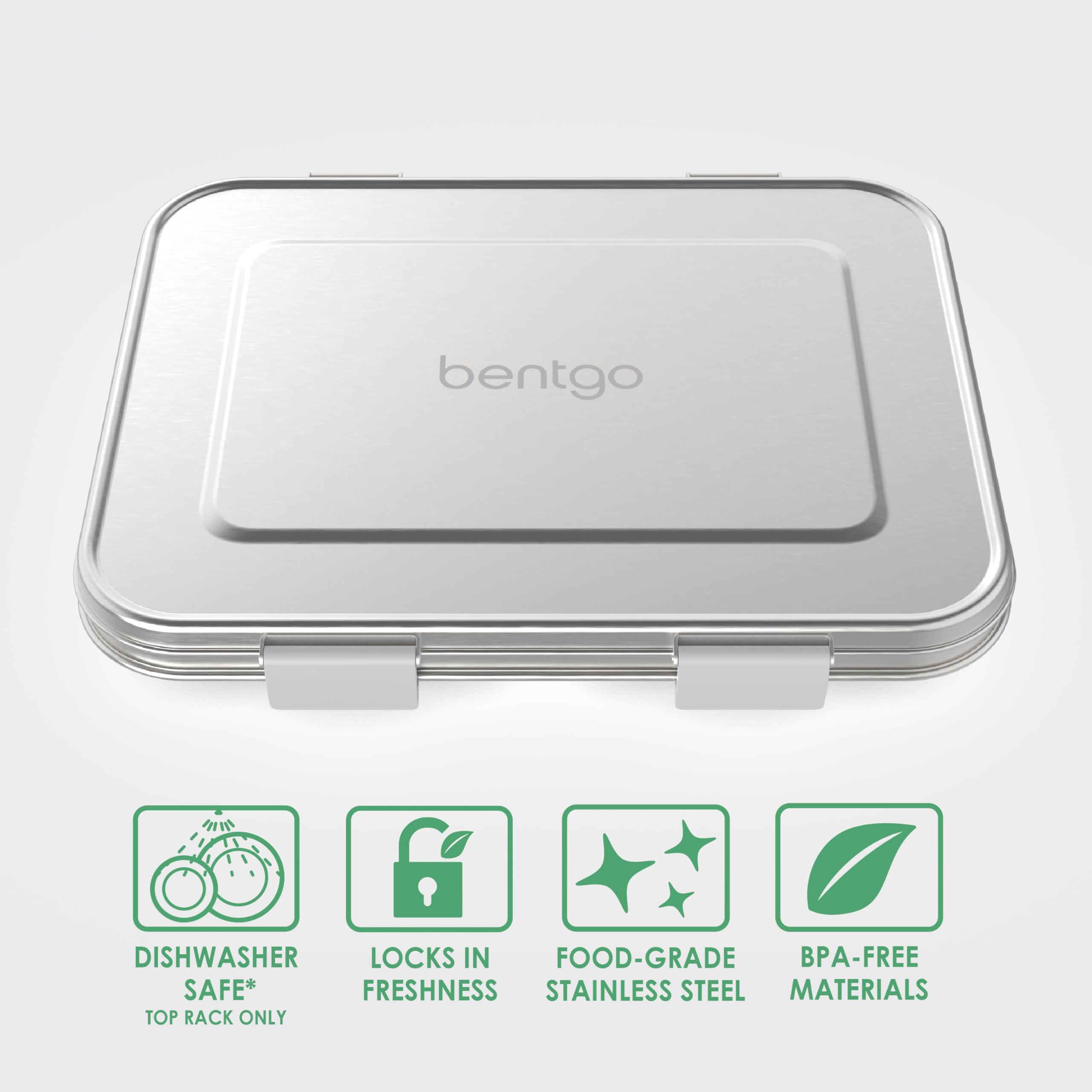 Bentgo Kids Stainless Steel Leak-Resistant Lunch Box - 3-Compartments with Bonus Silicone Container, Durable, Eco-Friendly, Dishwasher Safe, BPA-Free, Ideal for School, Ages 3+ (Blue)