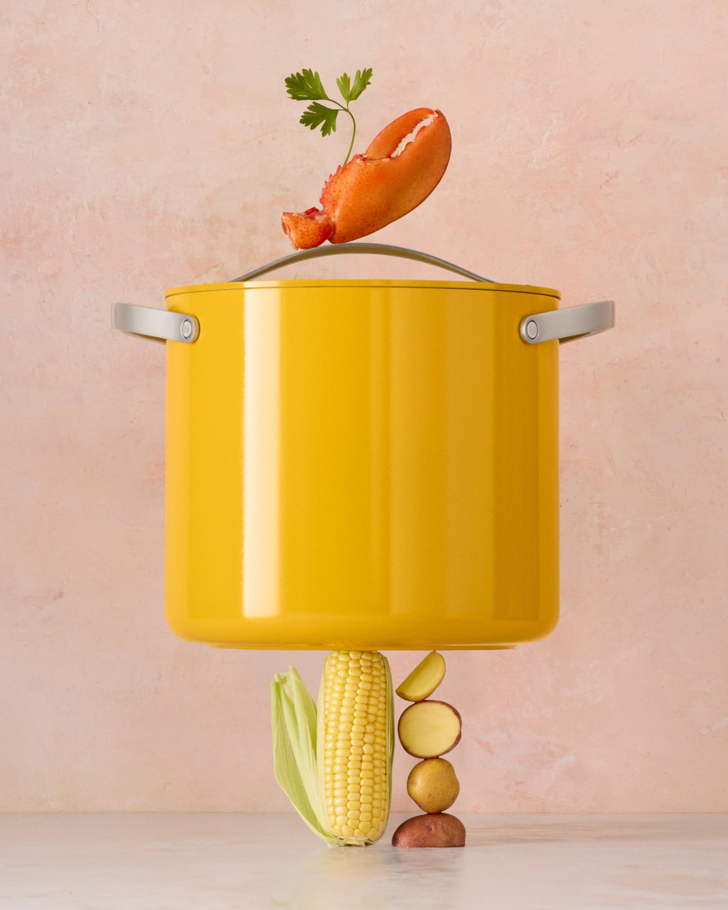 Caraway Stock Pot - 12 Qt Ceramic Coated With Lid - Free From Forever Chemicals - Large for Bigger Batches - Cream