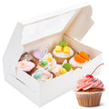 15 Pack Cupcake Boxes with Inserts 6 Holders, White Standard Bakery Boxes with Window Food Grade Cupcake Containers 6 Count for Muffins