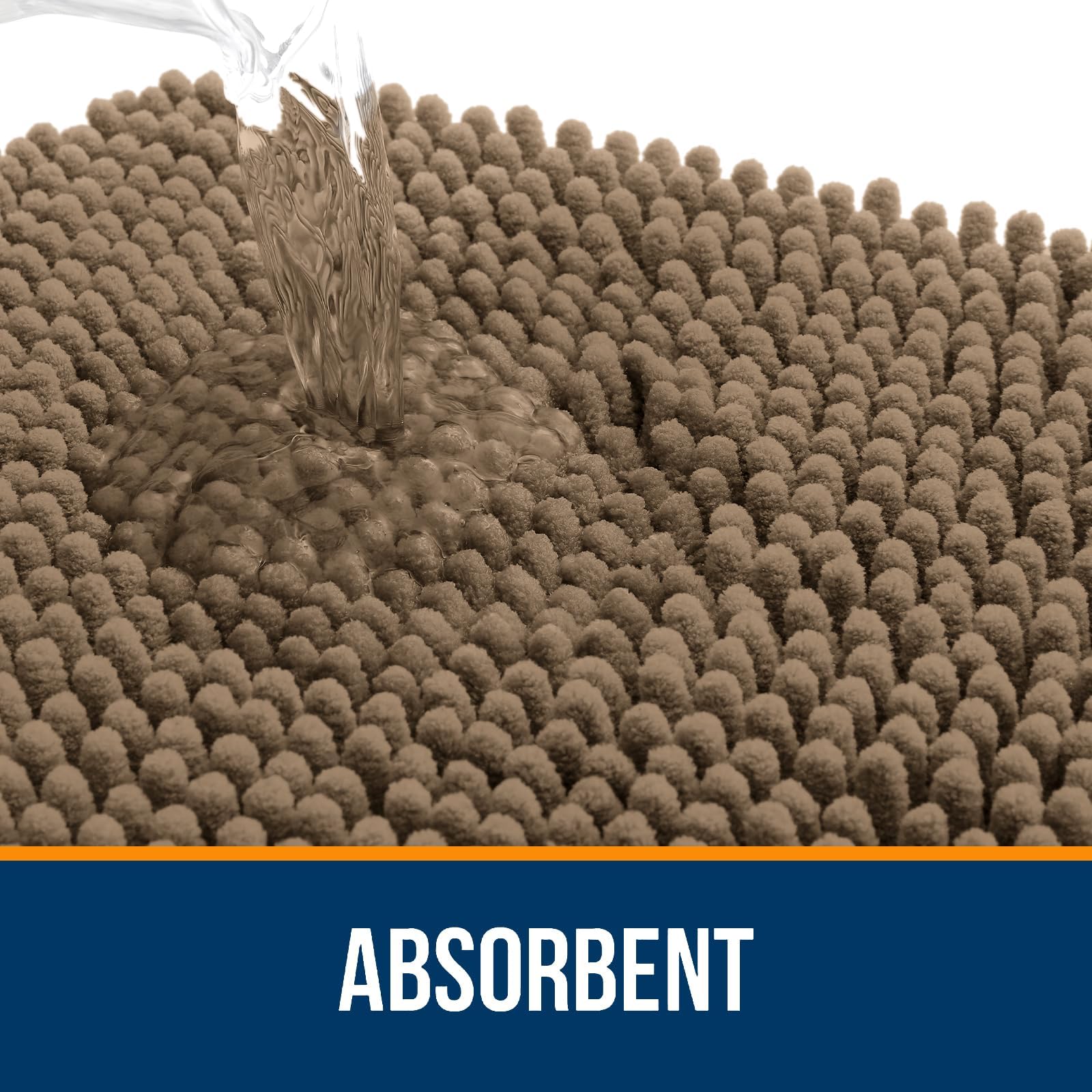 OLANLY Bathroom Rugs Sets 3 Piece, Soft Absorbent Chenille Bath Mats and U-Shaped Contour Toilet Rug, Quick Dry, Home Decor Accessories, Bath Mat Set for Bathroom (30"x20"+24"x16"+24"x20", Grey)