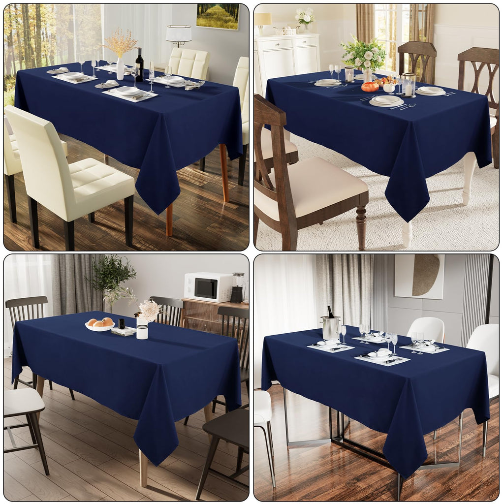 Smiry Rectangle Table Cloth, Waterproof Anti-Scratch Polyester Tablecloth, Decorative Washable Fabric Table Cover for Dining, Buffet, Parties and Outdoor, 60x84, Black