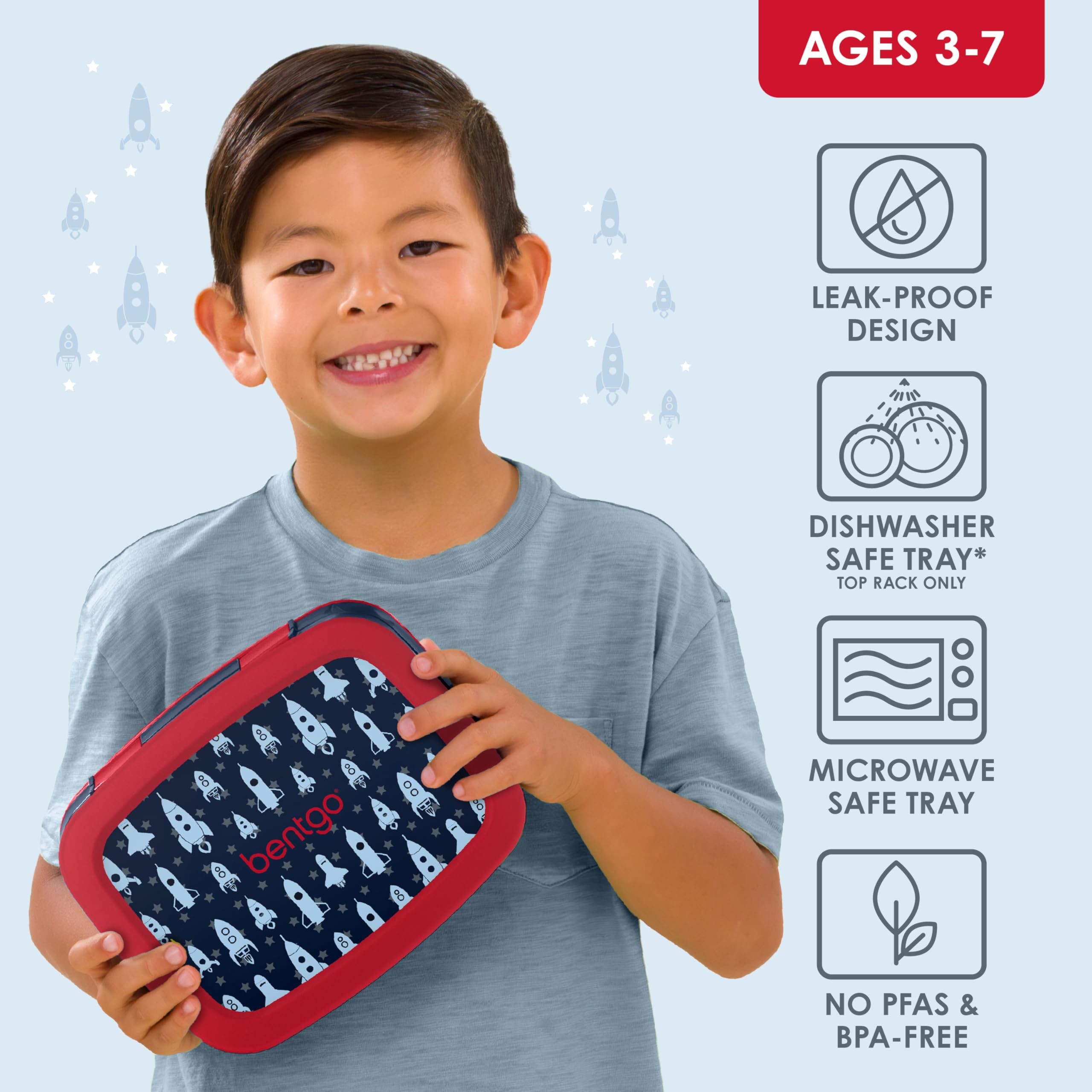 Bentgo Kids Prints Leak-Proof, 5-Compartment Bento-Style Kids Lunch Box - Ideal Portion Sizes for Ages 3-7, Durable, Drop-Proof, Dishwasher Safe, & PFAS & BPA-Free Materials (Unicorn)
