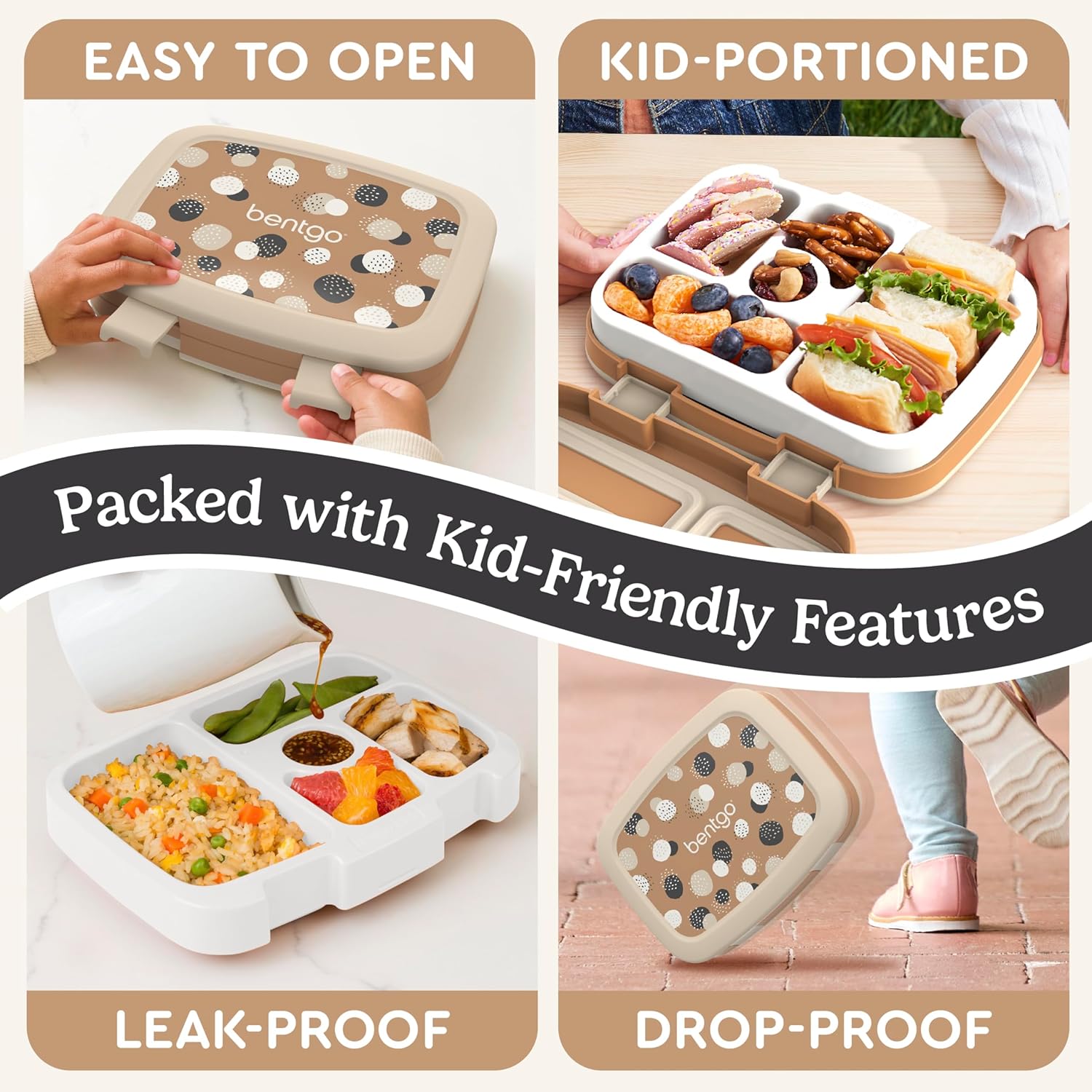 Bentgo® Kids 14” Backpack Set With Kids Prints Lunch Box (Spots & Dots)