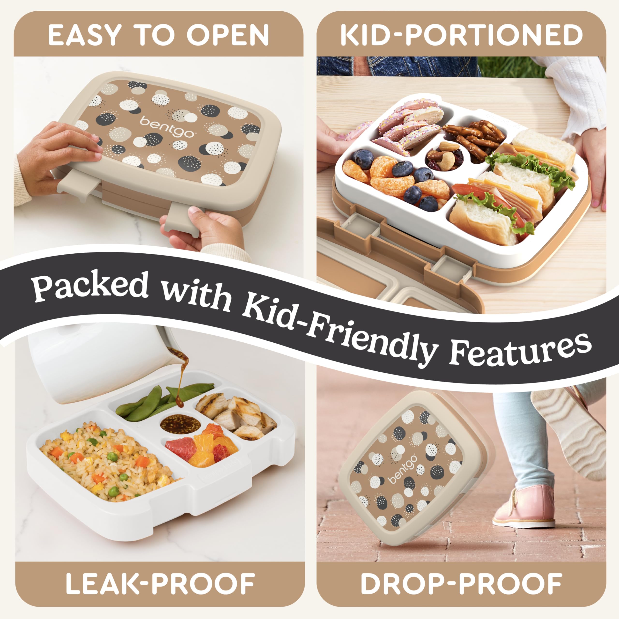 Bentgo Kids Prints Leak-Proof, 5-Compartment Bento-Style Kids Lunch Box - Ideal Portion Sizes for Ages 3-7, Durable, Drop-Proof, Dishwasher Safe, & PFAS & BPA-Free Materials (Unicorn)