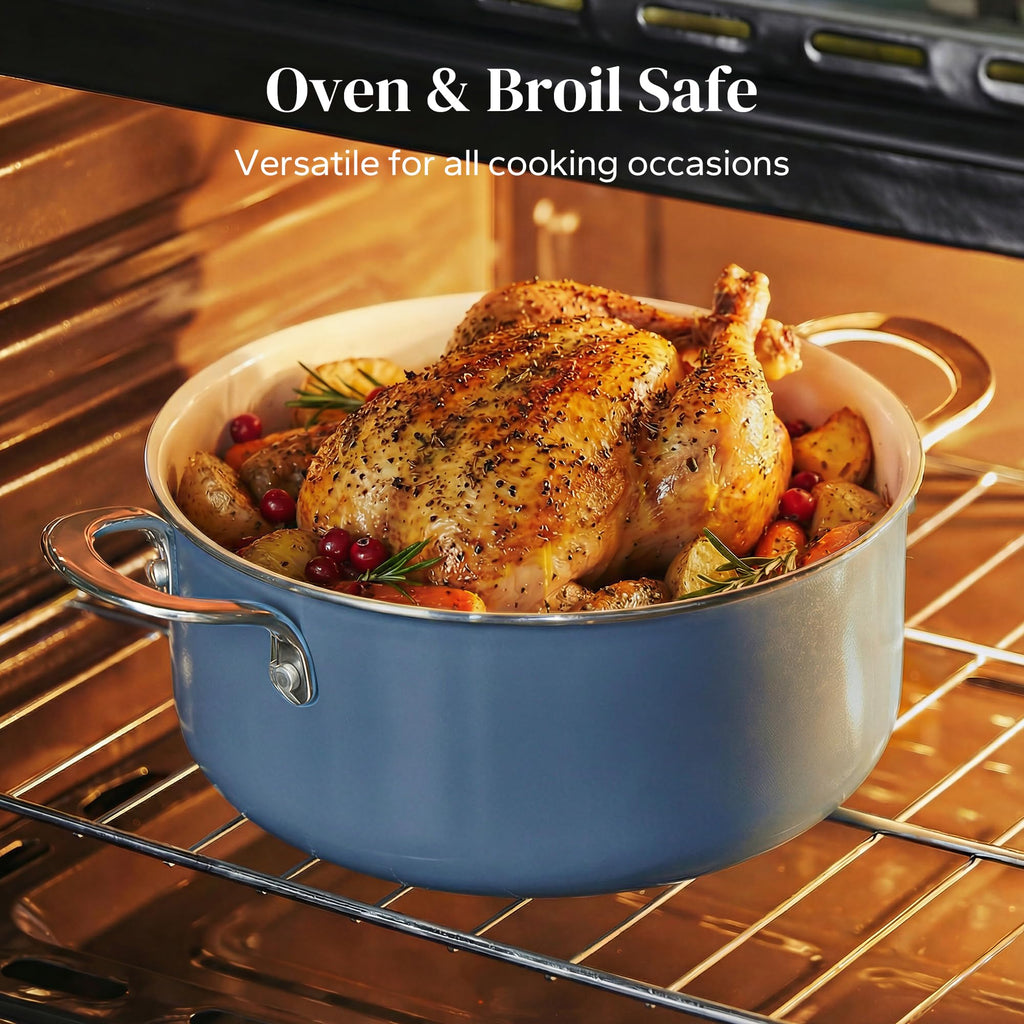 Redchef Cooking Pot Set Induction 5Qt, Saucepan Set 2.5/3.5Qt Nonstick Ceramic Cookware Set, Compatible All Cooktops, Even Heat, Stay-Cool Handles, Oven/Dishwasher Safe, PTFE PFAS Free (Beige)