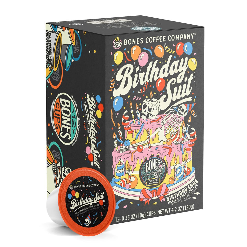 Bones Coffee Company Flavored Coffee Bones Cups Highland Grog Butterscotch Caramel | 12ct Single-Serve Coffee Pods Compatible with Keurig 1.0 & 2.0 Keurig Coffee Maker