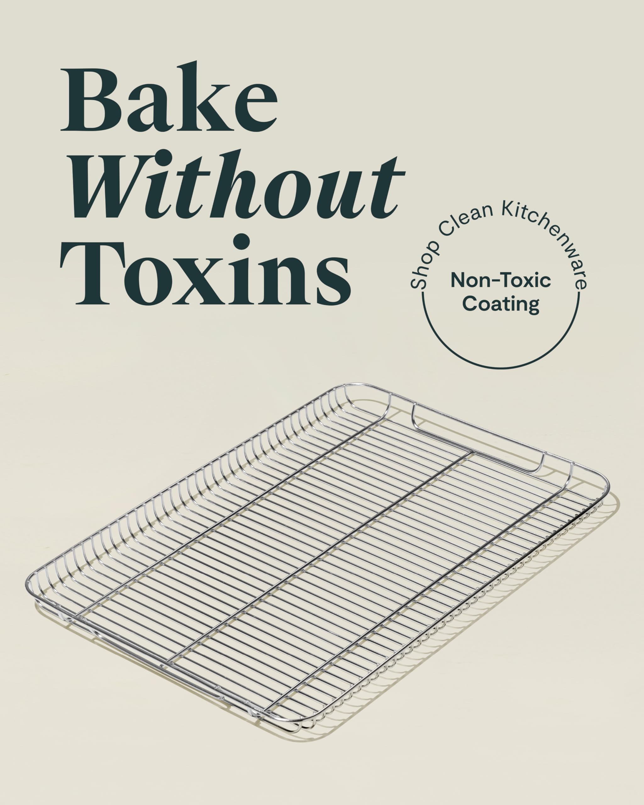 Caraway Stainless Steel Cooling Rack - 18" x 13" - For Cooling Baked Goods, Icing, & More - Designed to Fit Into Our Large Baking Sheet