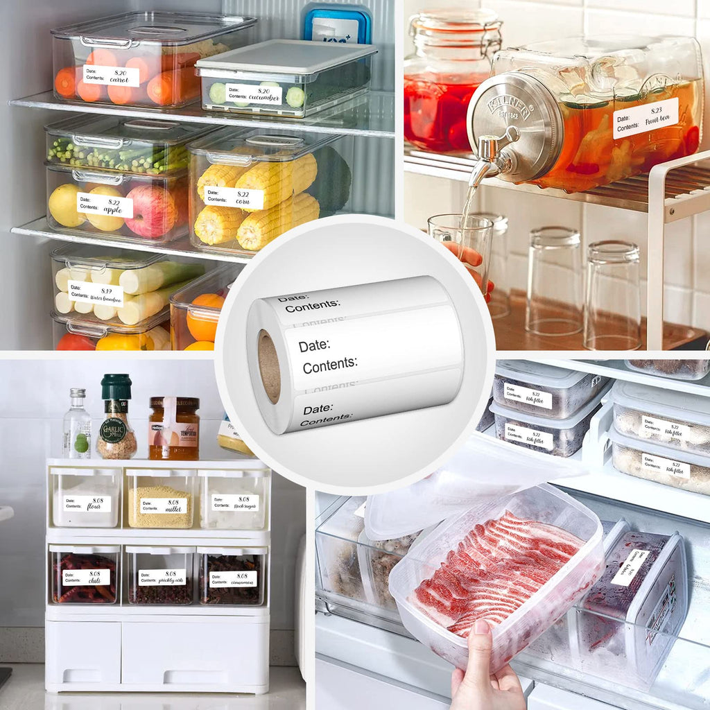 500 Pcs 1" x 3" Freezer Refrigerator Food Labels, Removable Adhesive, Water Oil Resistant, No Residue Food Storage Containers Labels Perfect for Monitoring Your Food in Kitchen
