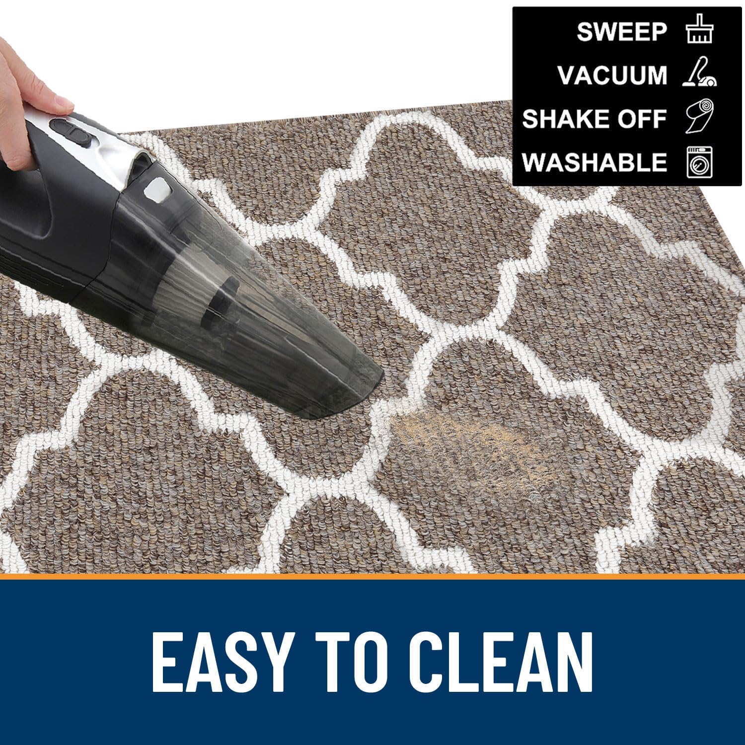 OLANLY Indoor Door Mat, 32x20, Non-Slip Absorbent Resist Dirt Entrance Mat, Washable Low-Profile Inside Floor Doormats for Entryway, Grey