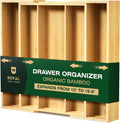 ROYAL CRAFT WOOD Bamboo Kitchen Drawer Organizer - Utensil Drawer Organizer