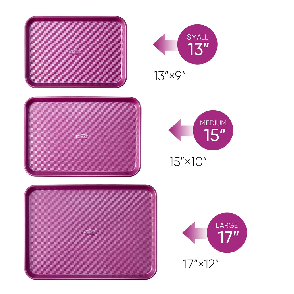 CAROTE 3-Piece Baking Pan Set - Bakeware Set, Baking Sheet Set Including 13 Inch 15 Inch 17 Inch Sheet Pan, Cookie Sheet for Baking, Royal Violet, Blue & Grey