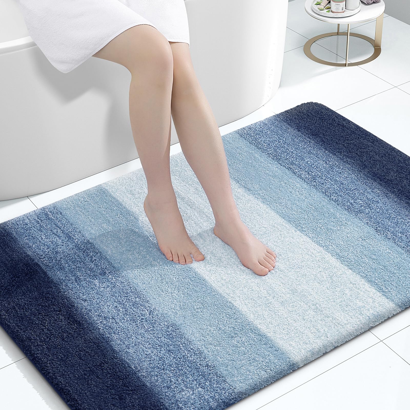 OLANLY Bathroom Rugs Mat 30x20, Extra Soft Absorbent Microfiber Bath Rugs, Rubber Backing, Quick Dry, Machine Washable Bath Mats for Bathroom Floor, Tub and Shower, Home Decor Accessories, Grey