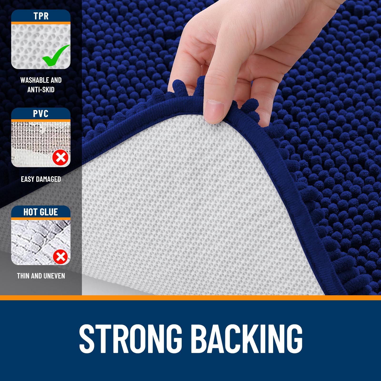 OLANLY 30-inch Round Bathroom Rugs, Extra Soft and Absorbent Chenille Bath Rugs, Quick Dry Machine Washable Bath Mats for Bathroom Floor, Tub and Shower, Home Decor Accessories, Grey