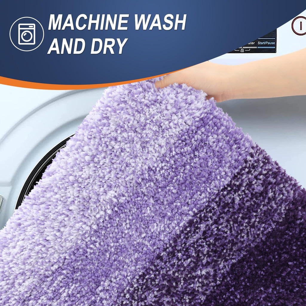 OLANLY Bathroom Rugs Sets 3 Piece, Soft Microfiber Absorbent Bath Mat, U-Shaped Contour Toilet Mat and Toilet Lid Cover, Quick Dry, Machine Washable, Toilet Cover and Rug Set for Bathroom, Grey