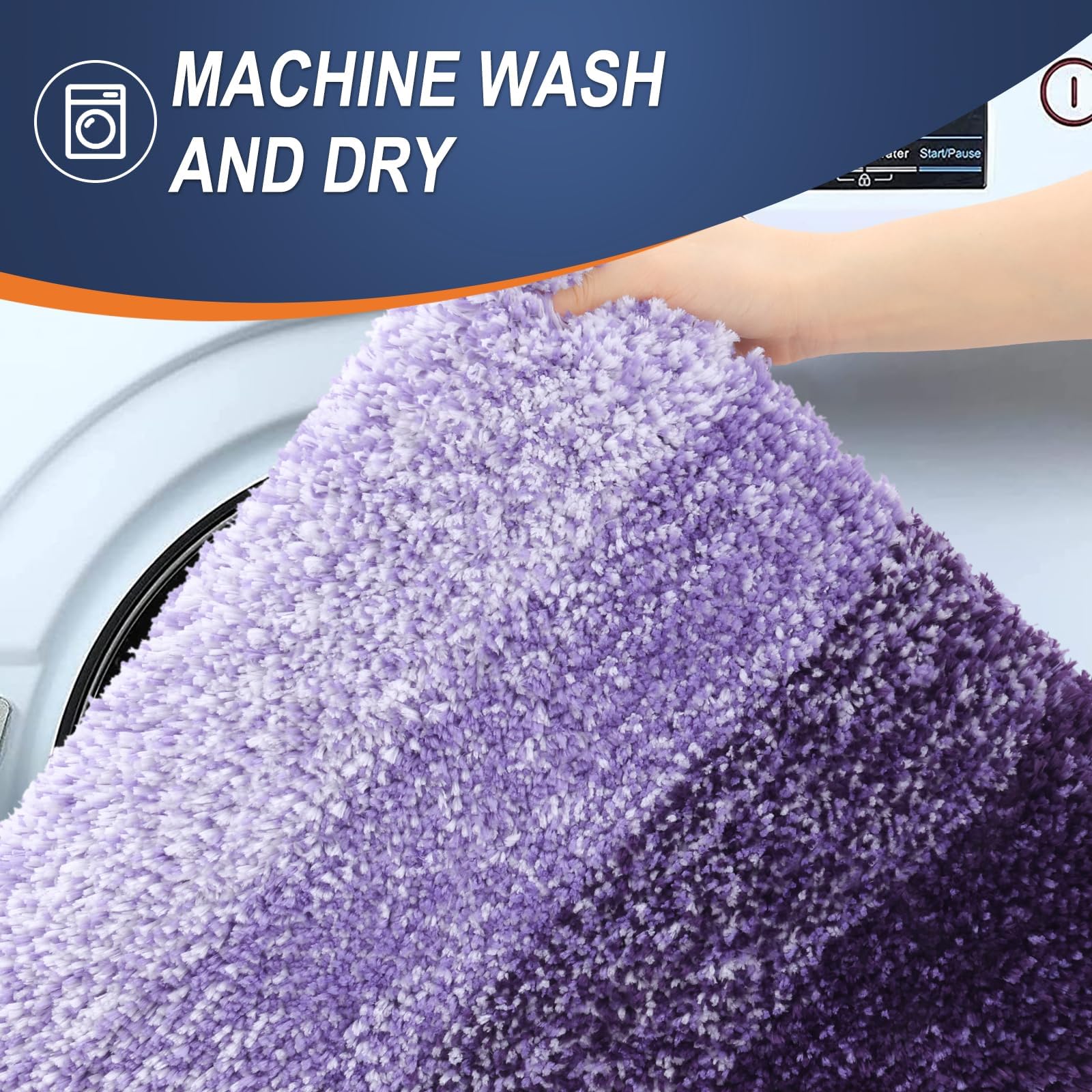 OLANLY Bathroom Rugs Sets 3 Piece, Soft Microfiber Absorbent Bath Mat, U-Shaped Contour Toilet Mat and Toilet Lid Cover, Quick Dry, Machine Washable, Toilet Cover and Rug Set for Bathroom, Grey