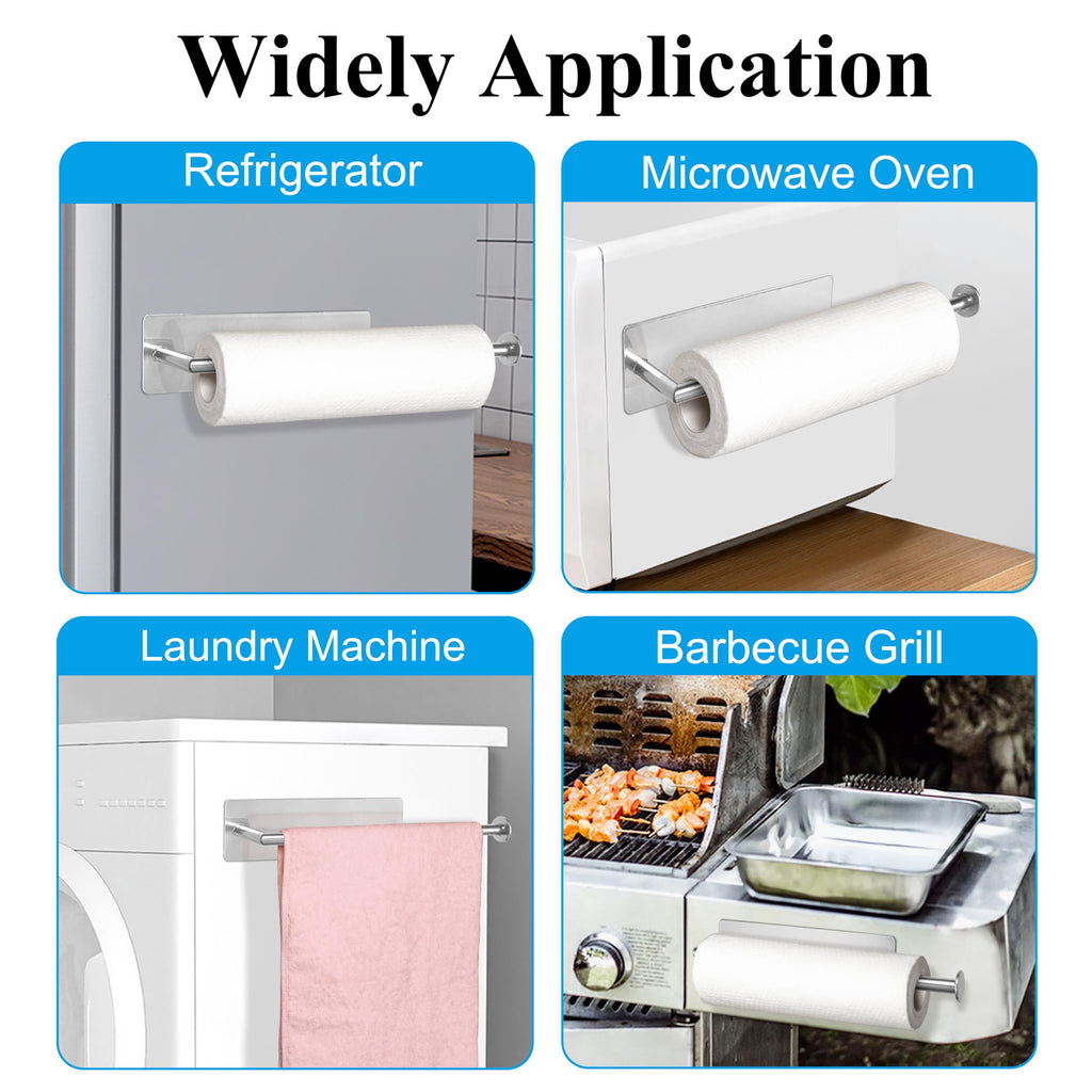 RedCall 2 Pack Magnetic Paper Towel Holder for Fridge,Black Kitchen Towel Holder for Refrigerator/BBQ Grills/Griddles Toolbox/RV,Powerful Magnetic Towel Bar,Kitchen Bathroom Organizers and Storage