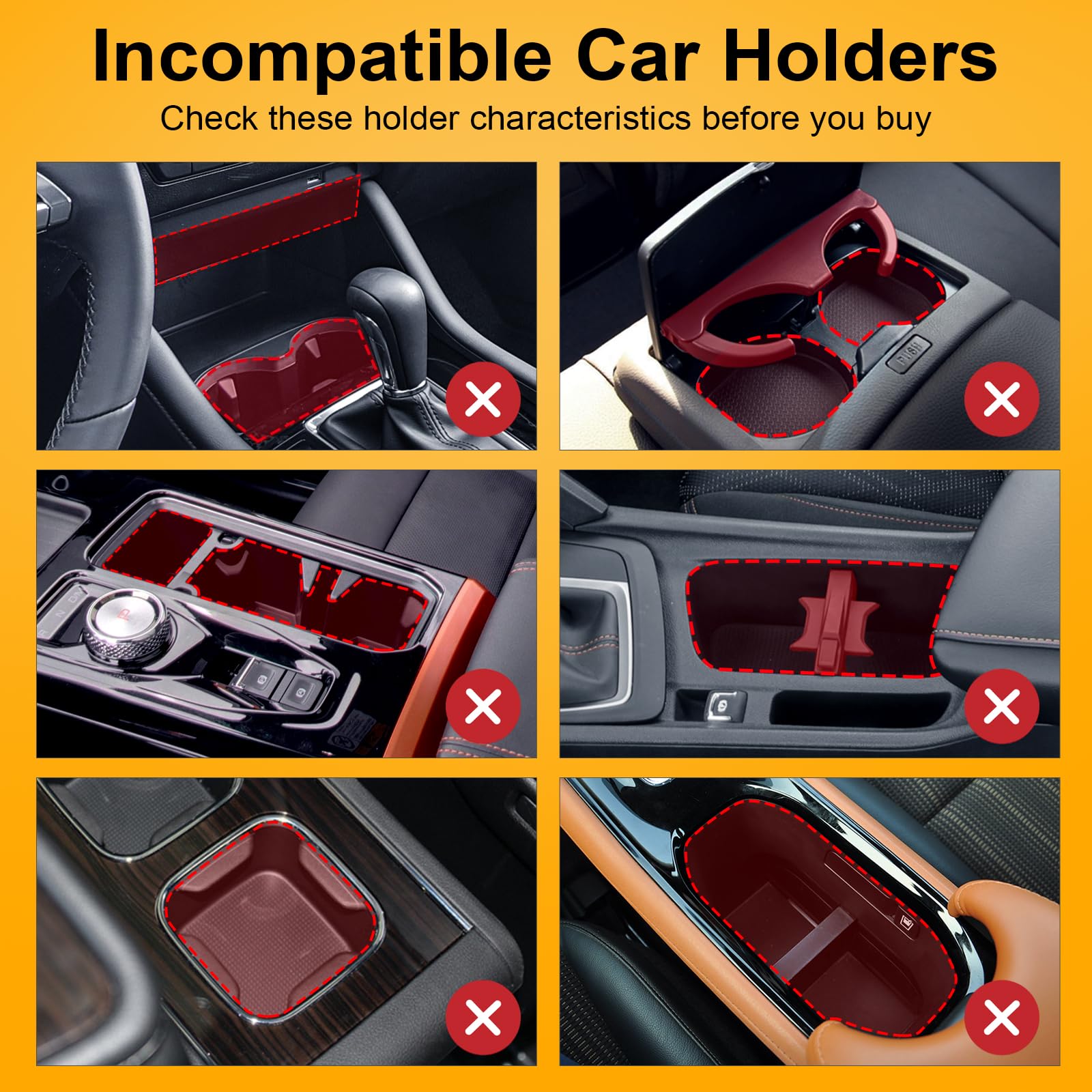 Cup Holder Expander, Automatic Car Cup Holder Expander Holds Large Water Bottles, for Yeti, Owala Travel Tumbler & Mugs, Adjustable Arms & Extendable Base Insert Accessories (CUP03T, 1PACK)