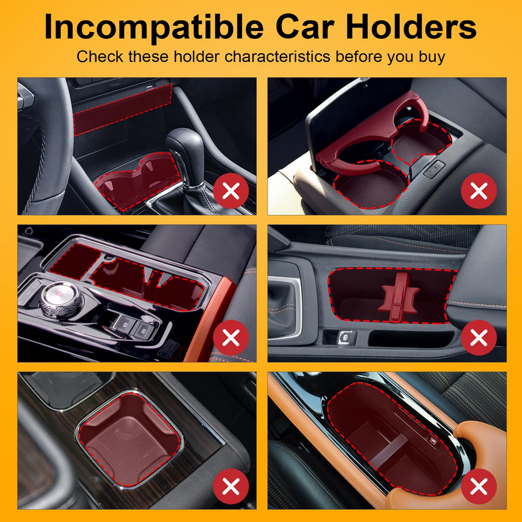 Cup Holder Expander (Adjustable Holder & Base, Auto-Fit Hold, One Button Open), Car Cup Holder Expander for Yeti, Hydro Flask, Nalgene, Owala, Bottles in 2.6"- 4.8" (Light Black, 1 Pack)