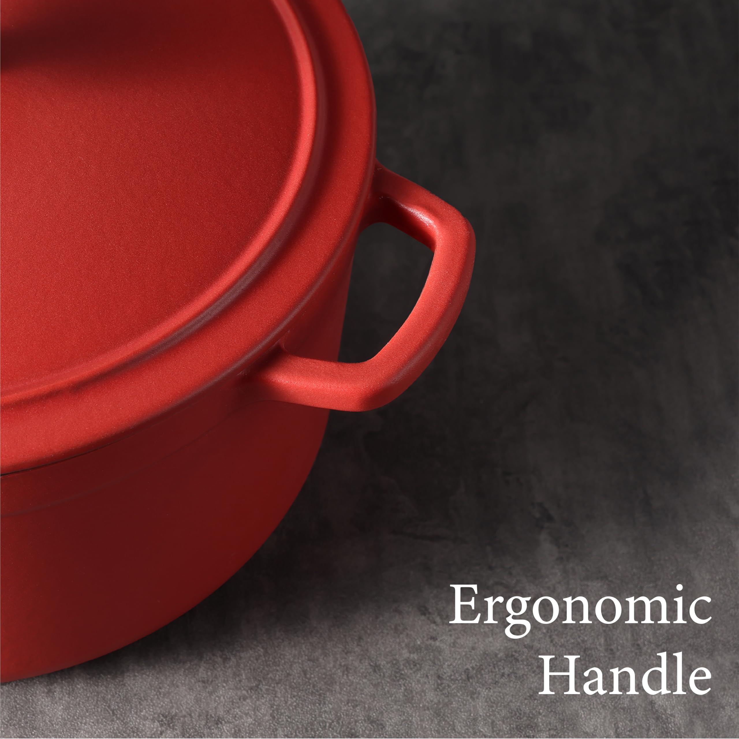 CAROTE 5QT Enameled Cast Iron Dutch Oven Pot with Lid, Heavy-Duty Dutch Oven for Sourdough Bread Baking, Braising, Stews, Roasting, Healthy & Non-Toxic, Dual Handles, All Stovetop Compatible, Oven Safe up to 500° F, Cream White