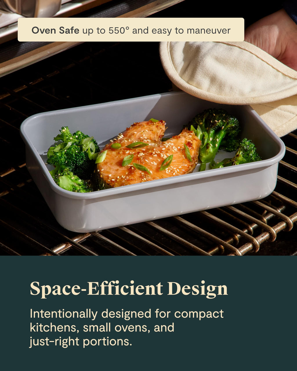 Caraway Non-Stick Ceramic 9”x13” Rectangle Pan - Naturally Slick Ceramic Coating - Non-Toxic, PTFE & PFOA Free - Perfect for Brownies, Lasagnas, and More - Cream