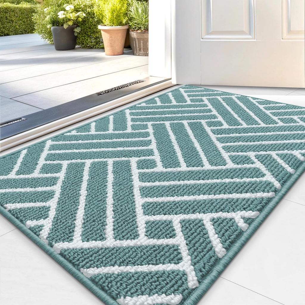 OLANLY Indoor Door Mat, 32x20 Inch, Dirt Resistant and Absorbent, Non-Slip Rubber Backing Floor Mats, Easy Clean Low-Profile Doormat for Entryway, Front Door, and Inside Entrance, Grey