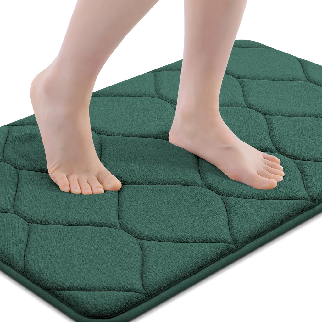 Smiry Memory Foam Bath Mat 30''x20'', Ultra Soft Non-Slip Bathroom Rug, Plush Water Absorbent Quick Dry and Machine Washable Floor Mat for Shower, Tub & Home Decor, Grey