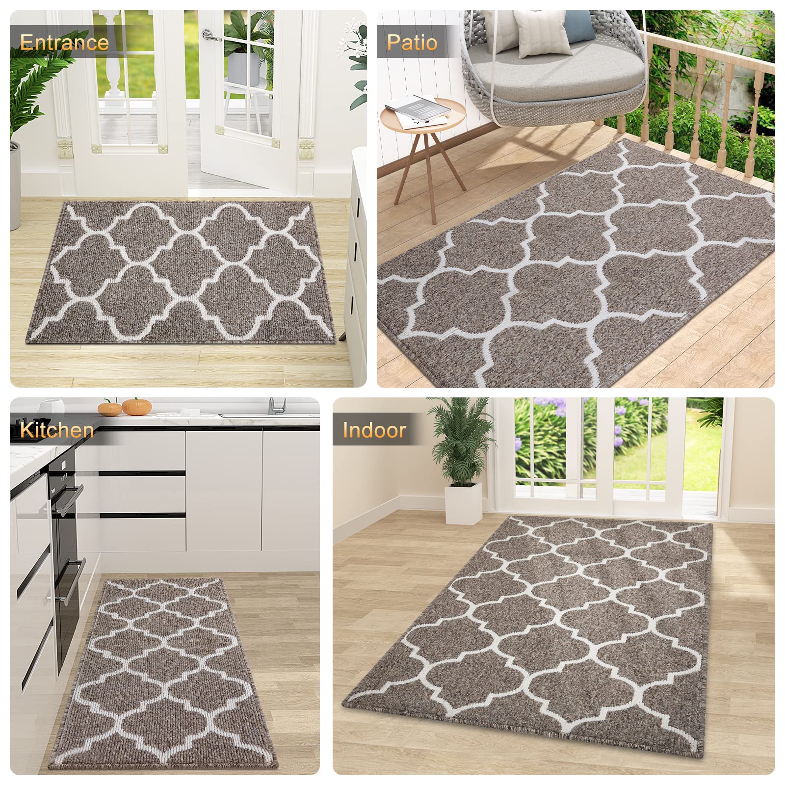 OLANLY Indoor Door Mat, 32x20, Non-Slip Absorbent Resist Dirt Entrance Mat, Washable Low-Profile Inside Floor Doormats for Entryway, Grey