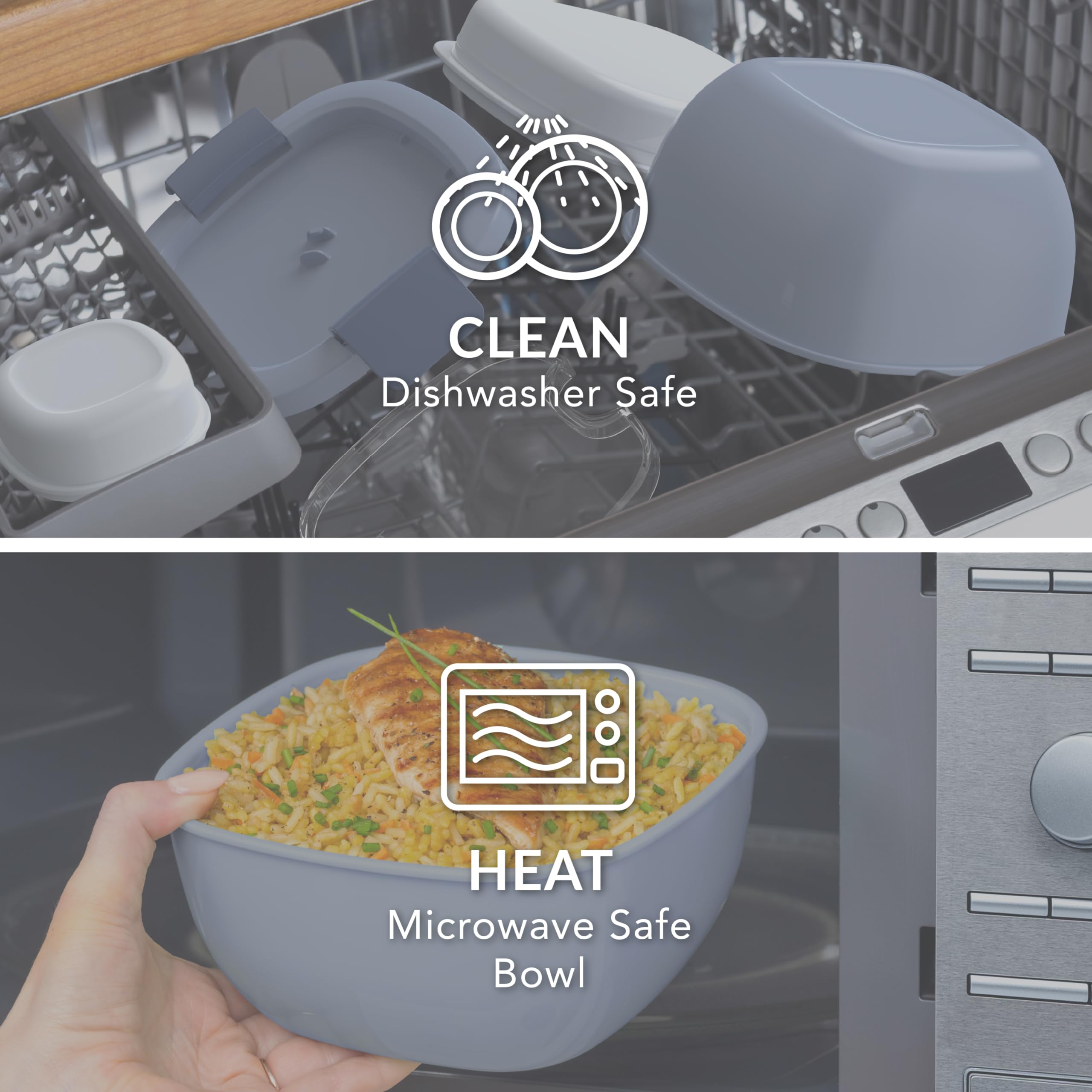 Bentgo Salad Container - 54 oz Bowl with 4-Compartment Toppings Tray, Leak-Proof Dressing Container, Reusable Fork, BPA-Free Lunch Box for Meal Prep & Food Storage; Removable Bento Tray (Khaki Green)