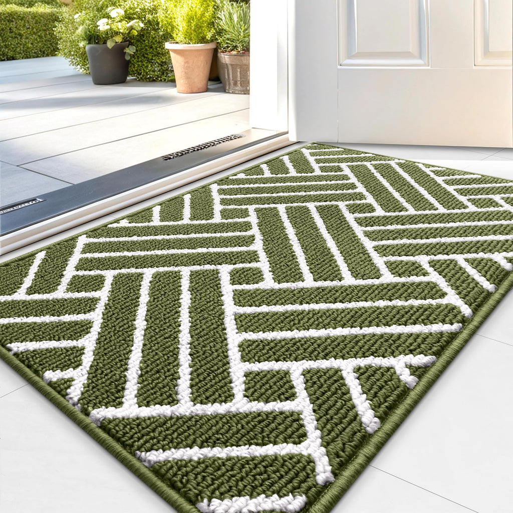 OLANLY Indoor Door Mat, 32x20 Inch, Dirt Resistant and Absorbent, Non-Slip Rubber Backing Floor Mats, Easy Clean Low-Profile Doormat for Entryway, Front Door, and Inside Entrance, Grey