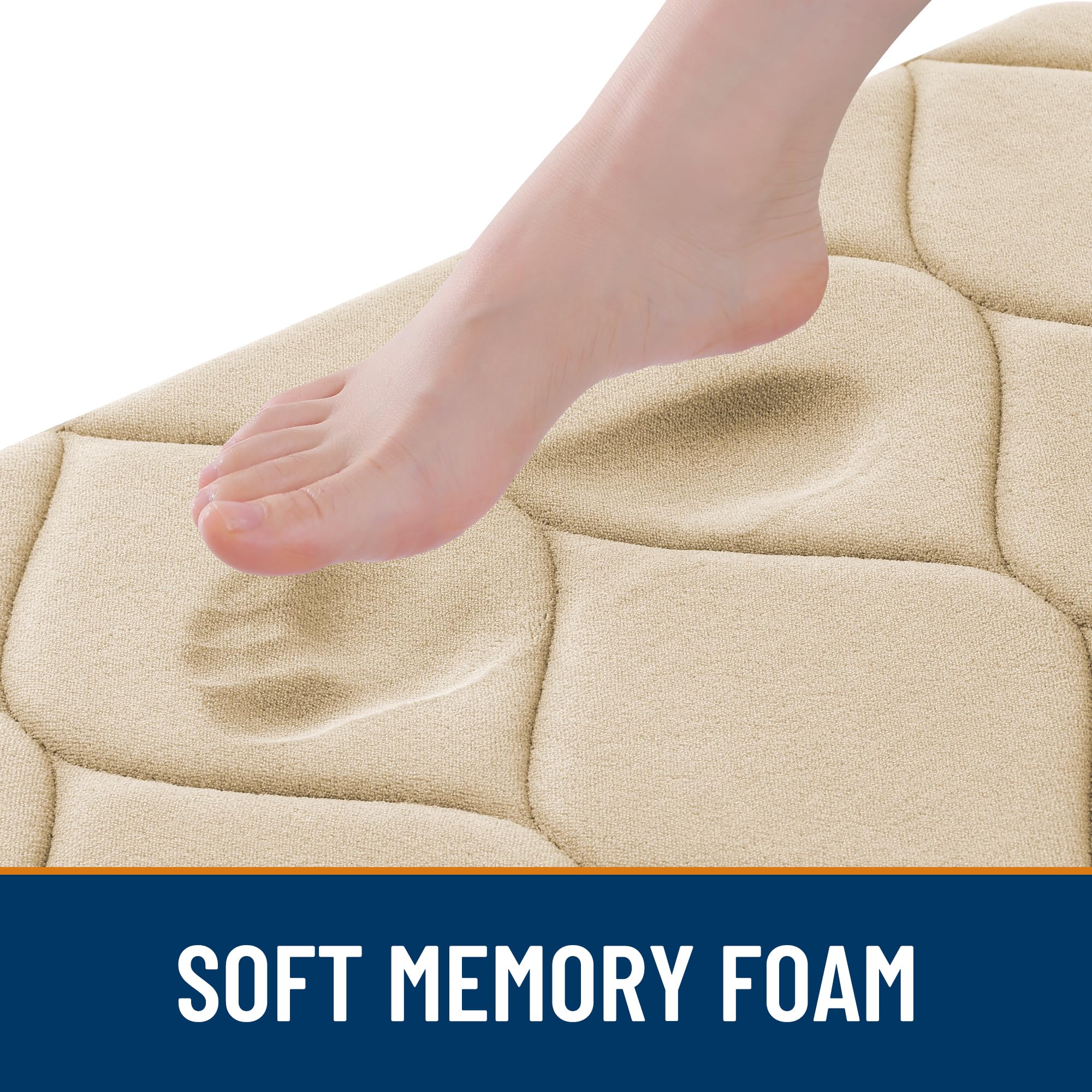 Smiry Memory Foam Bath Mat 30''x20'', Ultra Soft Non-Slip Bathroom Rug, Plush Water Absorbent Quick Dry and Machine Washable Floor Mat for Shower, Tub & Home Decor, Grey