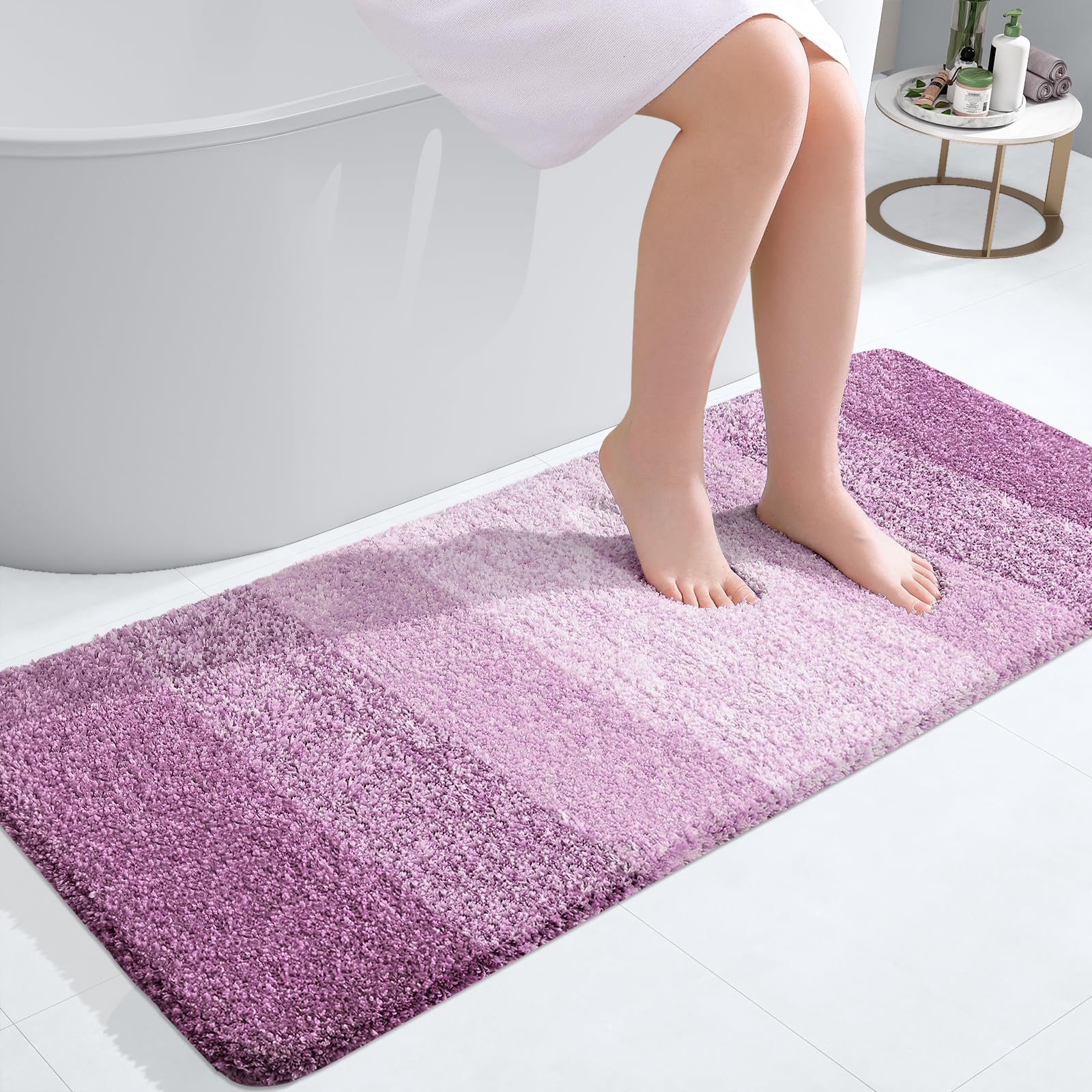 OLANLY Bathroom Rugs Mat 30x20, Extra Soft Absorbent Microfiber Bath Rugs, Rubber Backing, Quick Dry, Machine Washable Bath Mats for Bathroom Floor, Tub and Shower, Home Decor Accessories, Grey