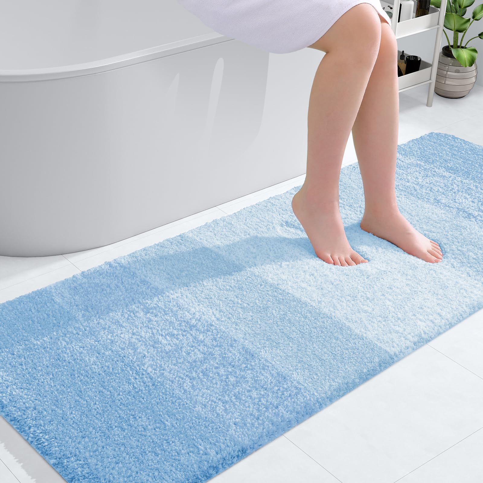 OLANLY Bathroom Rugs Mat 30x20, Extra Soft Absorbent Microfiber Bath Rugs, Rubber Backing, Quick Dry, Machine Washable Bath Mats for Bathroom Floor, Tub and Shower, Home Decor Accessories, Grey