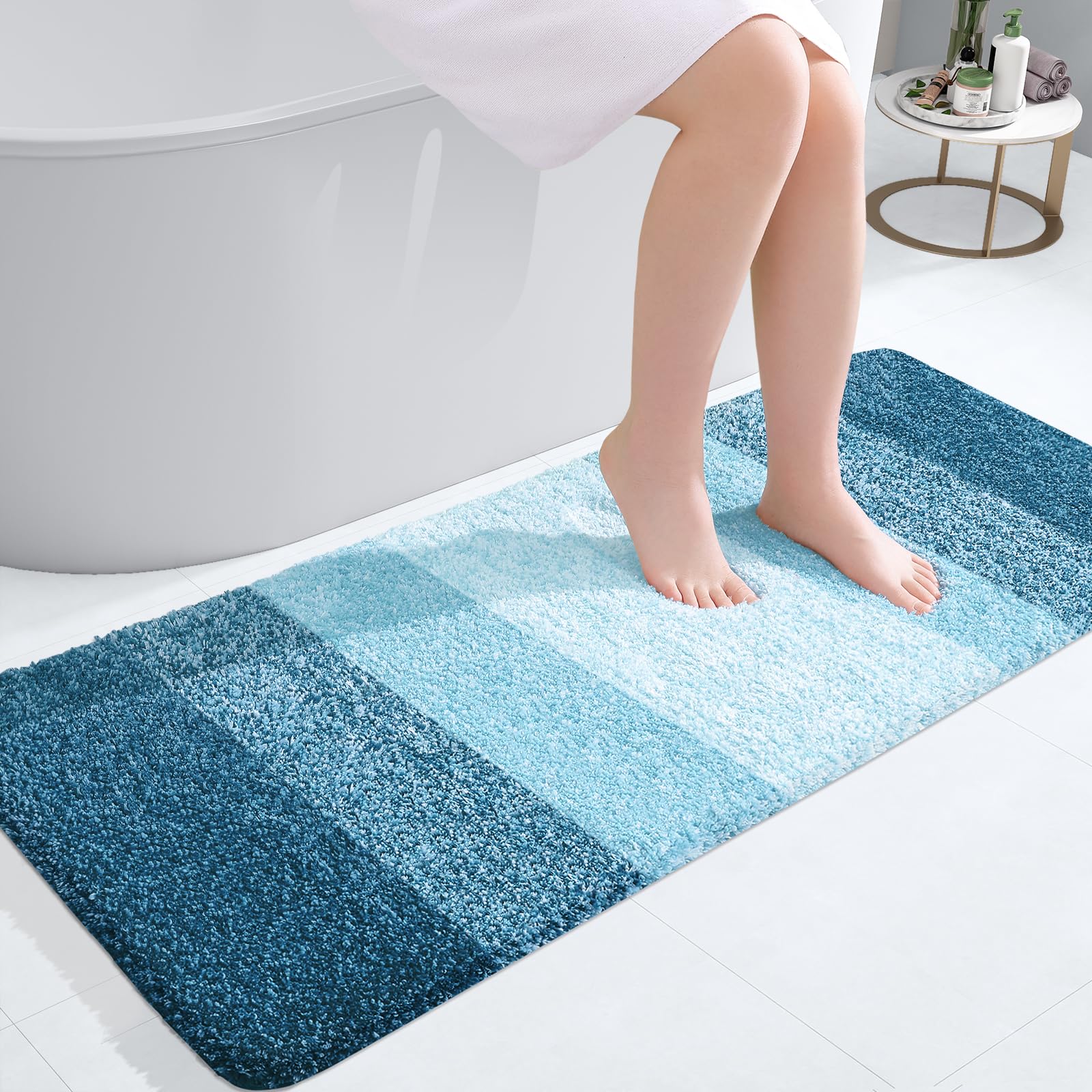 OLANLY Bathroom Rugs Mat 30x20, Extra Soft Absorbent Microfiber Bath Rugs, Rubber Backing, Quick Dry, Machine Washable Bath Mats for Bathroom Floor, Tub and Shower, Home Decor Accessories, Grey