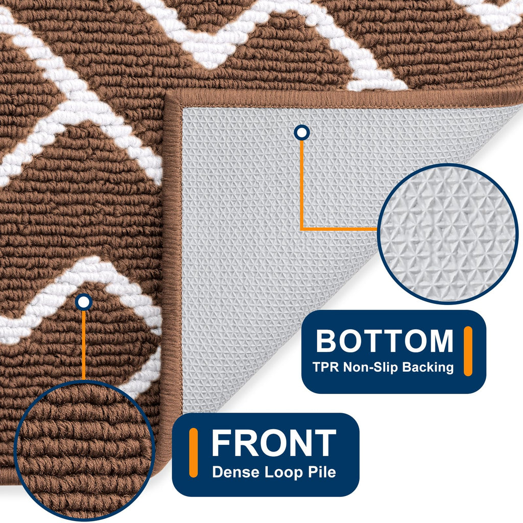 OLANLY Front Door Mat, Non-Slip Rubber Backing, Dirt Resistant and Absorbent, Washable, Easy to Clean Low-Profile Indoor Doormat for Back Door, Entryway, Inside Entrance, 32x20, Grey
