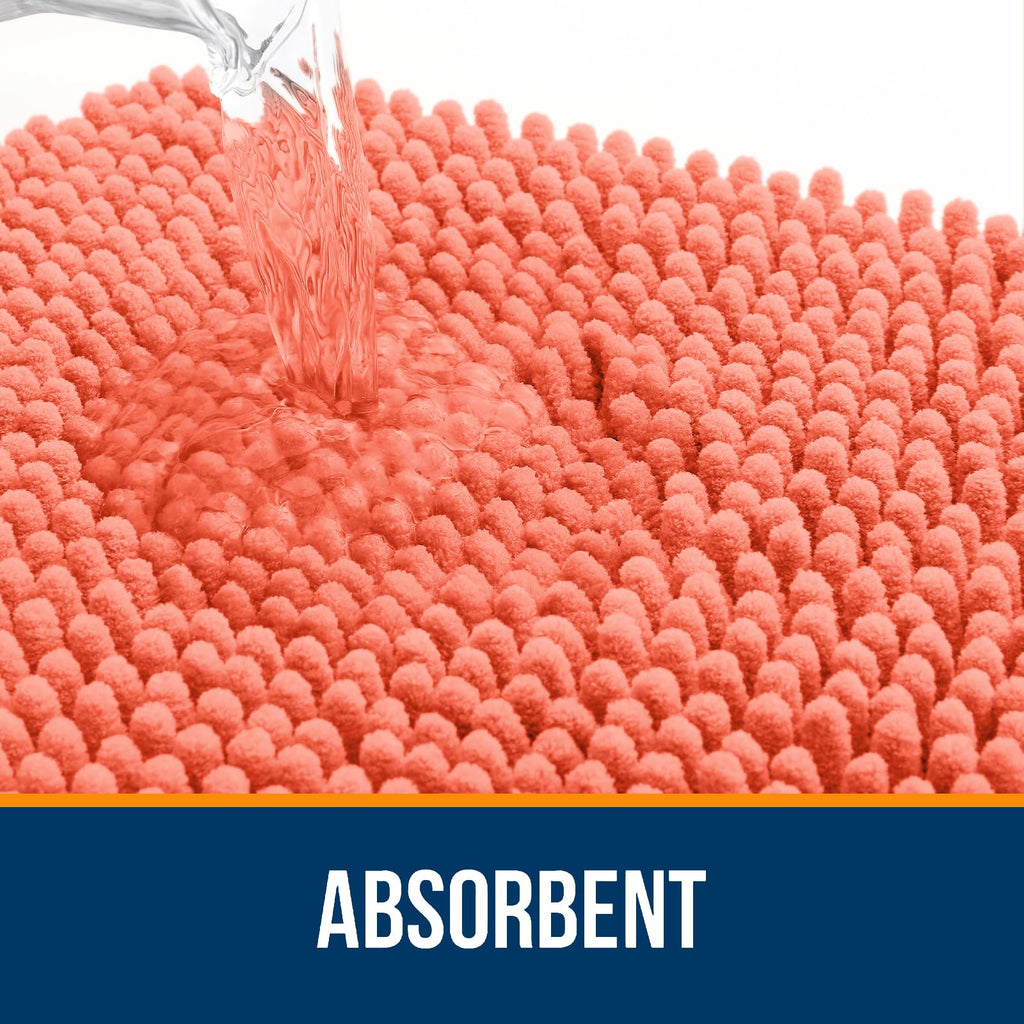 OLANLY Bathroom Rugs Sets 3 Piece, Soft Absorbent Chenille Bath Mats and U-Shaped Contour Toilet Rug, Quick Dry, Home Decor Accessories, Bath Mat Set for Bathroom (30"x20"+24"x16"+24"x20", Grey)