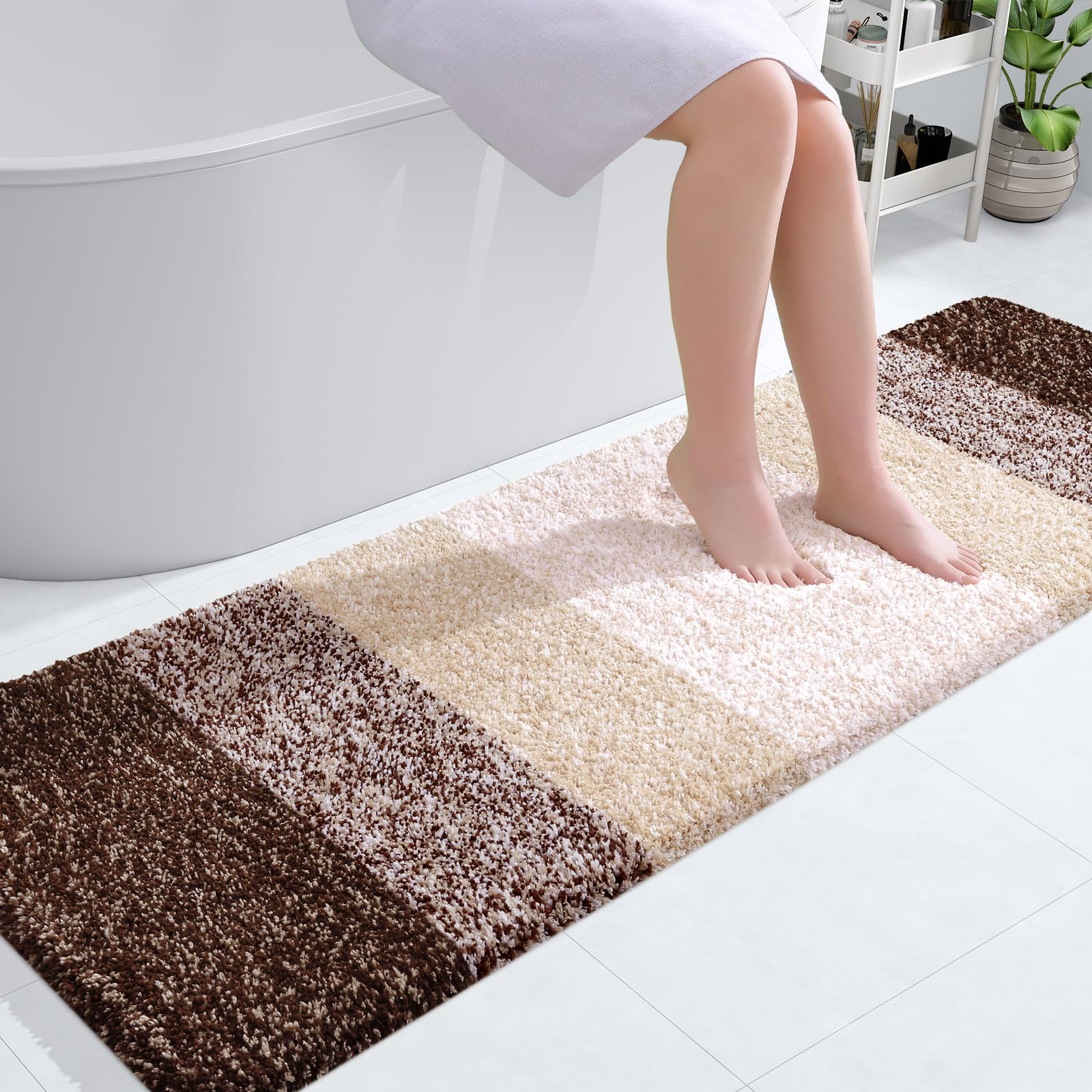 OLANLY Bathroom Rugs Mat 30x20, Extra Soft Absorbent Microfiber Bath Rugs, Rubber Backing, Quick Dry, Machine Washable Bath Mats for Bathroom Floor, Tub and Shower, Home Decor Accessories, Grey