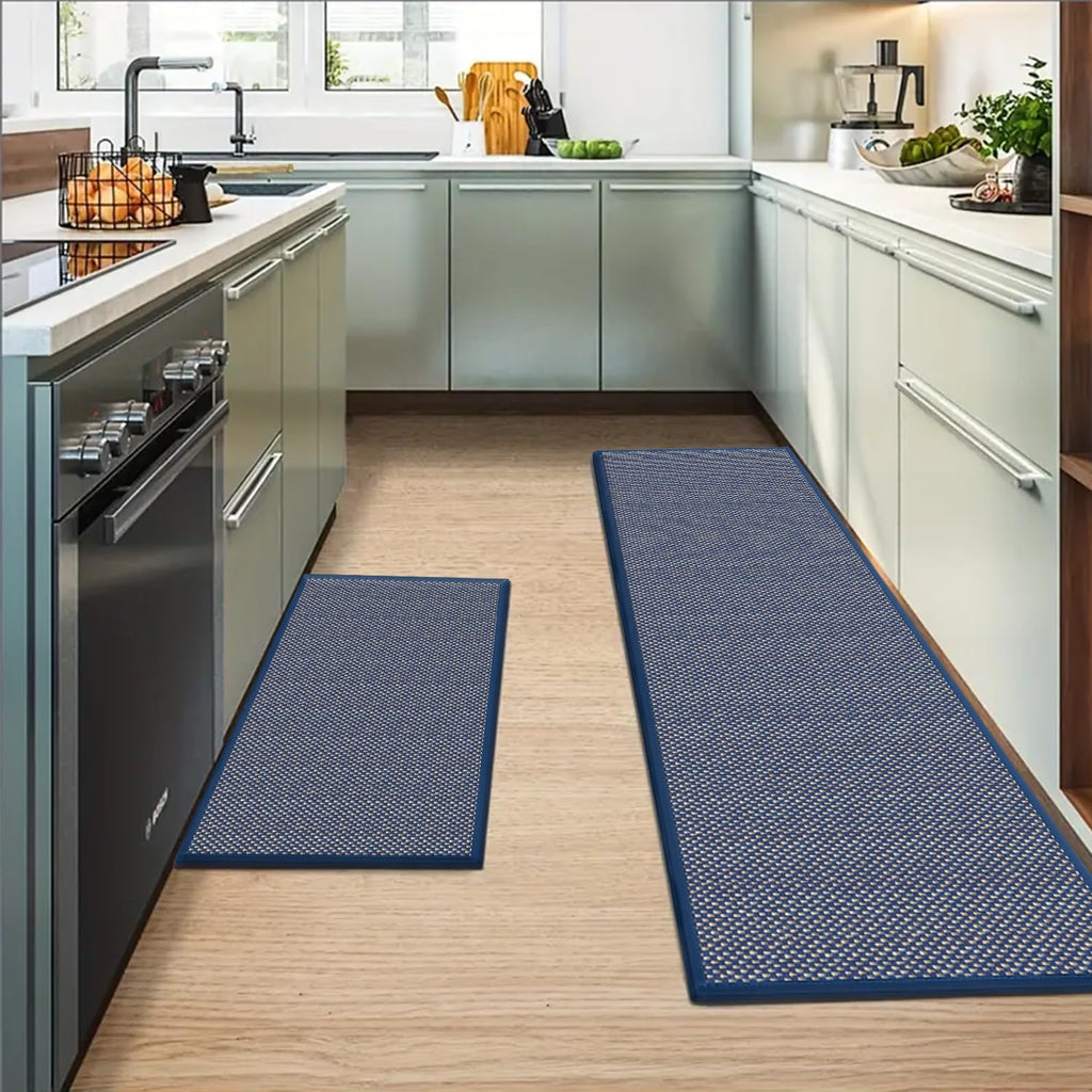 Artoid Mode Washable Non Slip Kitchen Rugs and Mats Set of 2, Rubber Backing Absorbent Kitchen Mats for Floor Front of Sink - 17x29 and 17x47 Inch