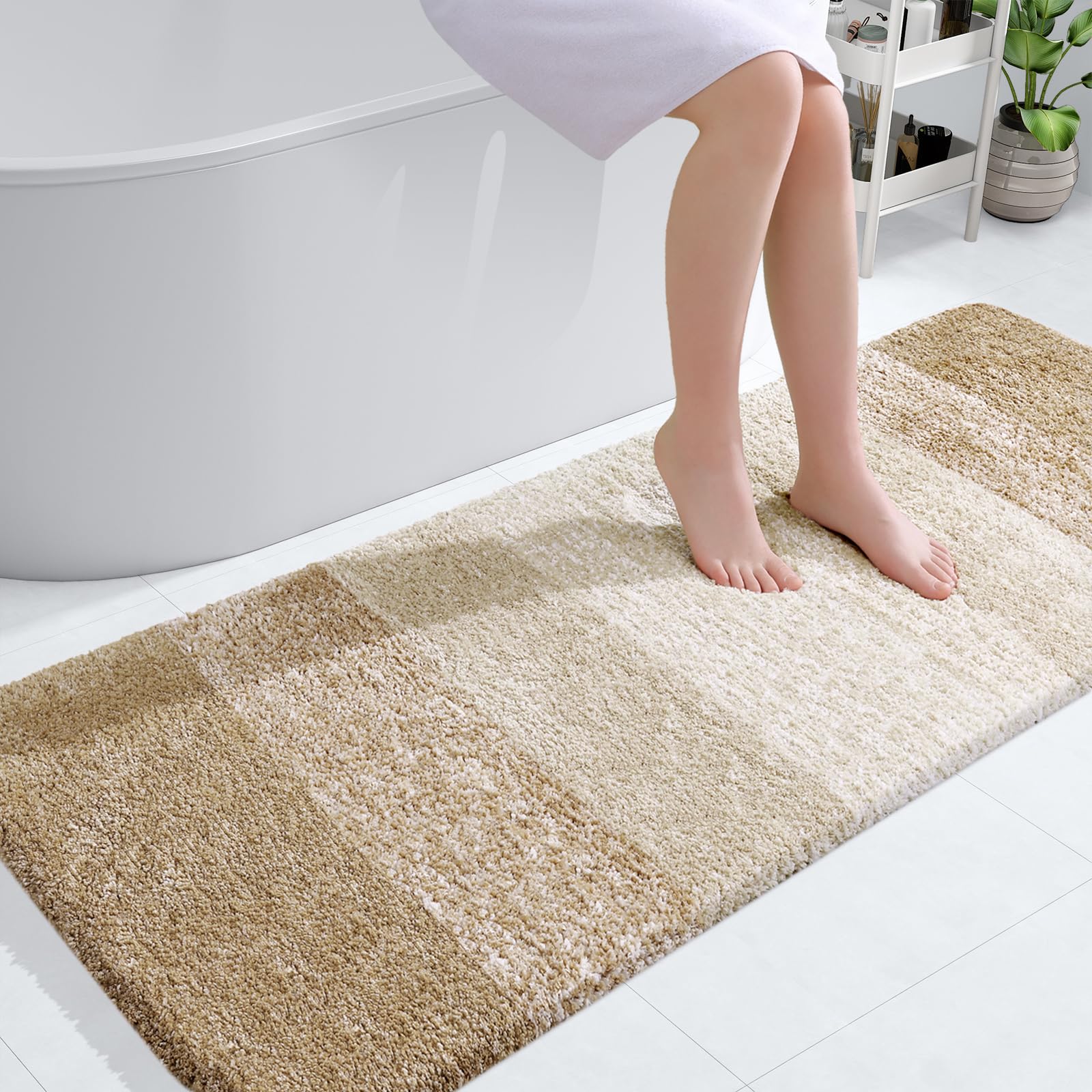 OLANLY Bathroom Rugs Mat 30x20, Extra Soft Absorbent Microfiber Bath Rugs, Rubber Backing, Quick Dry, Machine Washable Bath Mats for Bathroom Floor, Tub and Shower, Home Decor Accessories, Grey