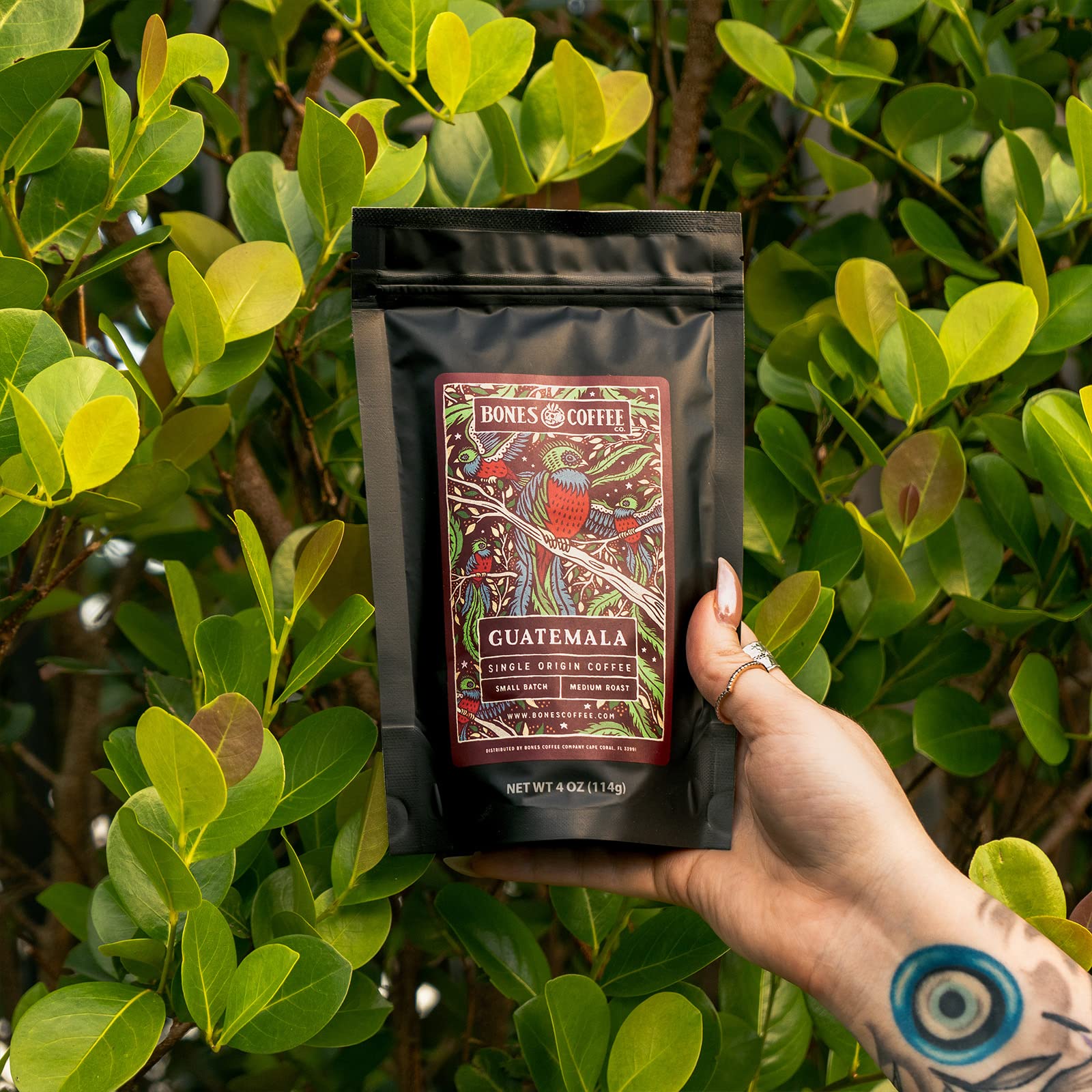 Bones Coffee Company NEW Favorite Flavors Sample Pack, Assorted Flavored Coffee Low Acid Medium Roast Arabica Beans Specialty Coffee Gifts, Auto Drip and French Press Compatible, 4 oz Pack of 5 Ground