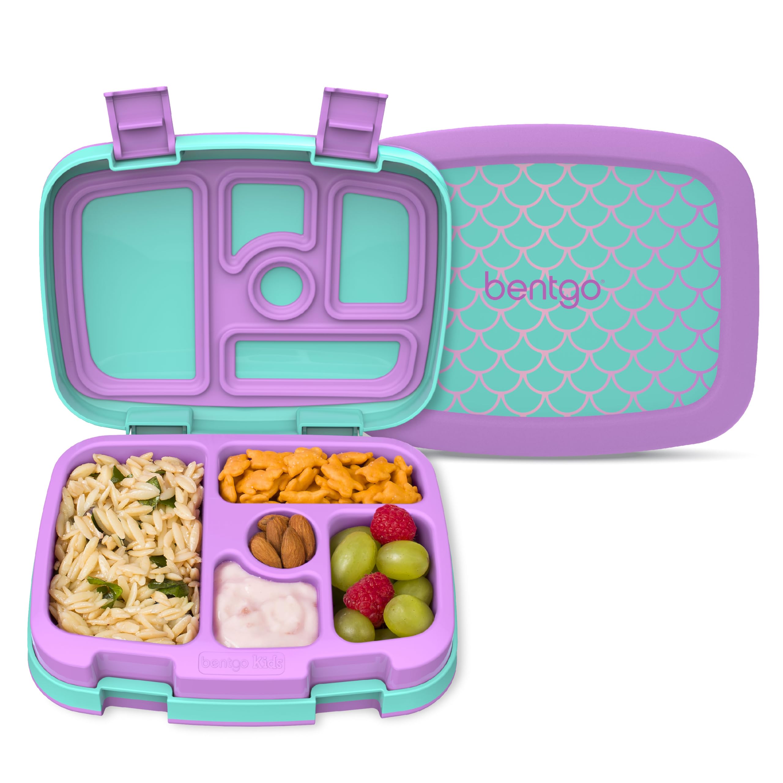 Bentgo Kids Prints Leak-Proof, 5-Compartment Bento-Style Kids Lunch Box - Ideal Portion Sizes for Ages 3-7, Durable, Drop-Proof, Dishwasher Safe, & PFAS & BPA-Free Materials (Unicorn)