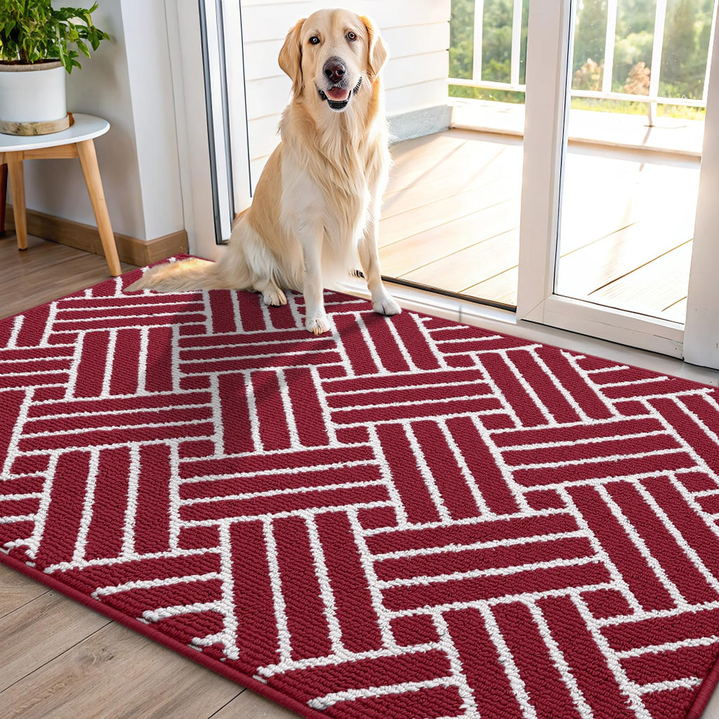 OLANLY Indoor Door Mat, 32x20 Inch, Dirt Resistant and Absorbent, Non-Slip Rubber Backing Floor Mats, Easy Clean Low-Profile Doormat for Entryway, Front Door, and Inside Entrance, Grey