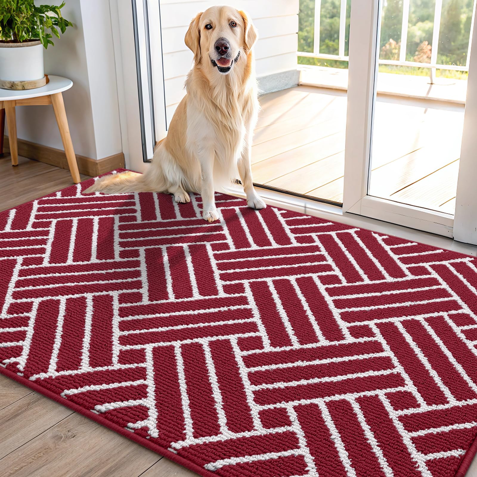 OLANLY Indoor Door Mat, 32x20 Inch, Dirt Resistant and Absorbent, Non-Slip Rubber Backing Floor Mats, Easy Clean Low-Profile Doormat for Entryway, Front Door, and Inside Entrance, Grey