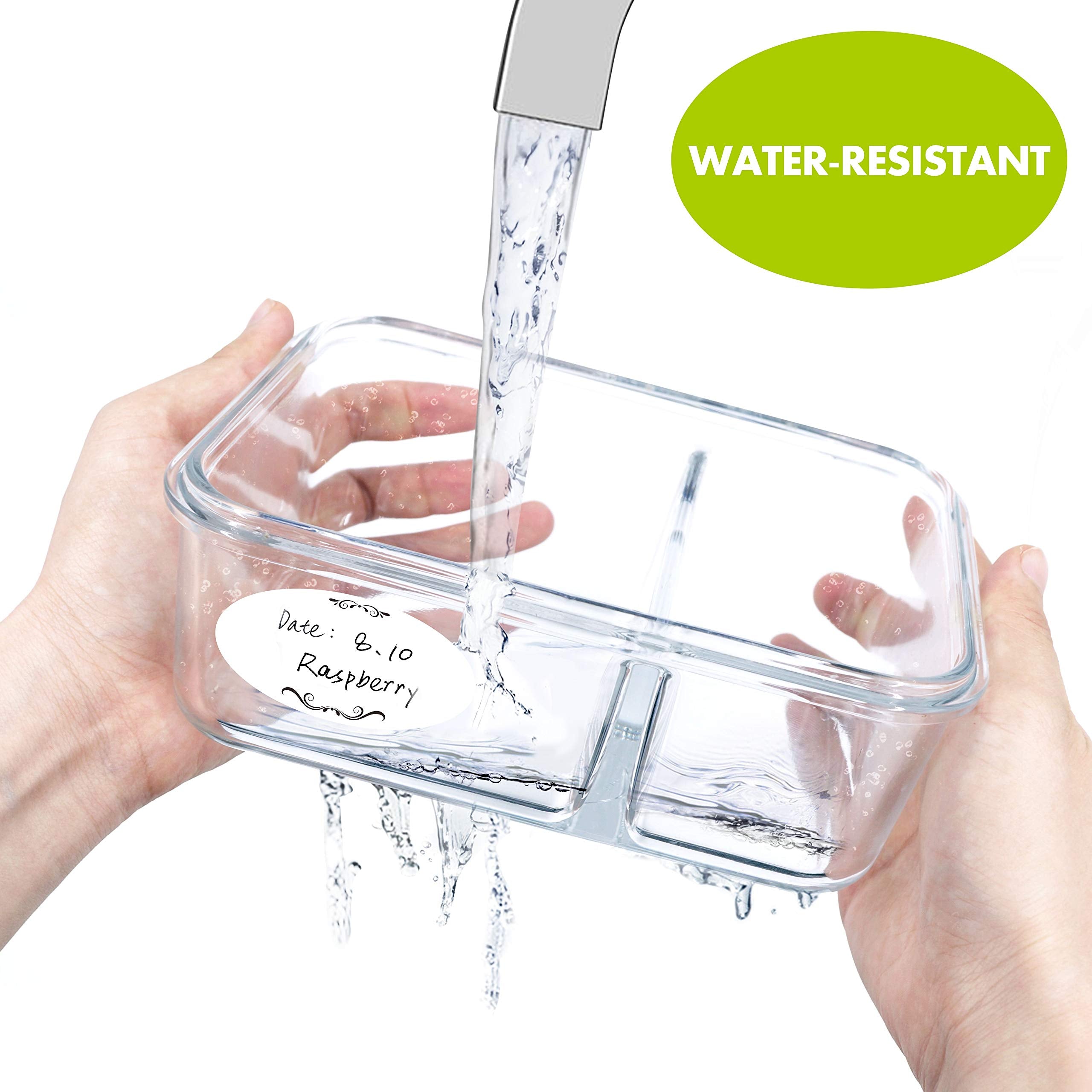 500 Removable Freezer Pantry Canning Labels Set Water Oil Resistant with Perforation Line for Food Containers Jars Kitchen Restaurant Storage Organization