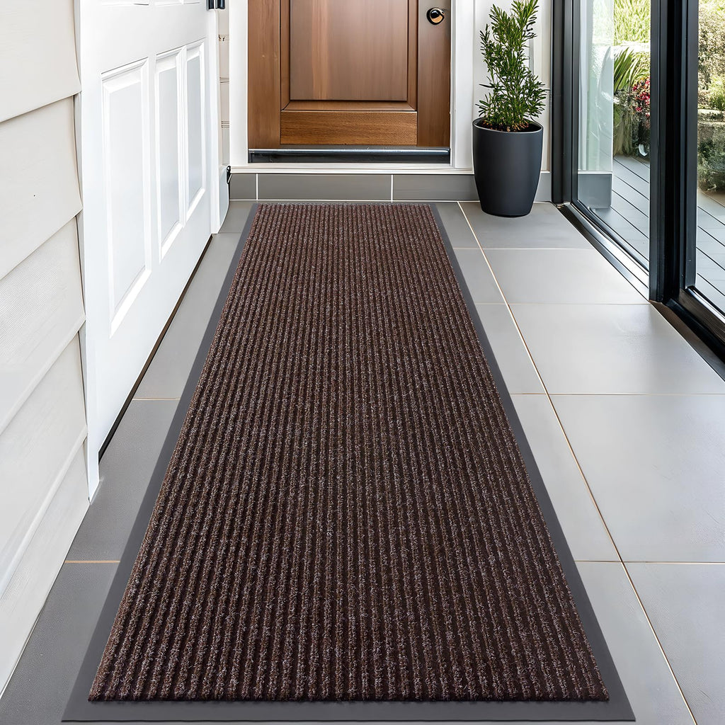 OLANLY Front Door Mat Indoor Outdoor Entrance, Waterproof Heavy Duty Doormat, Fade Resistant, Low Profile, Easy Clean Patio Porch Welcome Floor Mats for Entry, 29.5x17, Grey