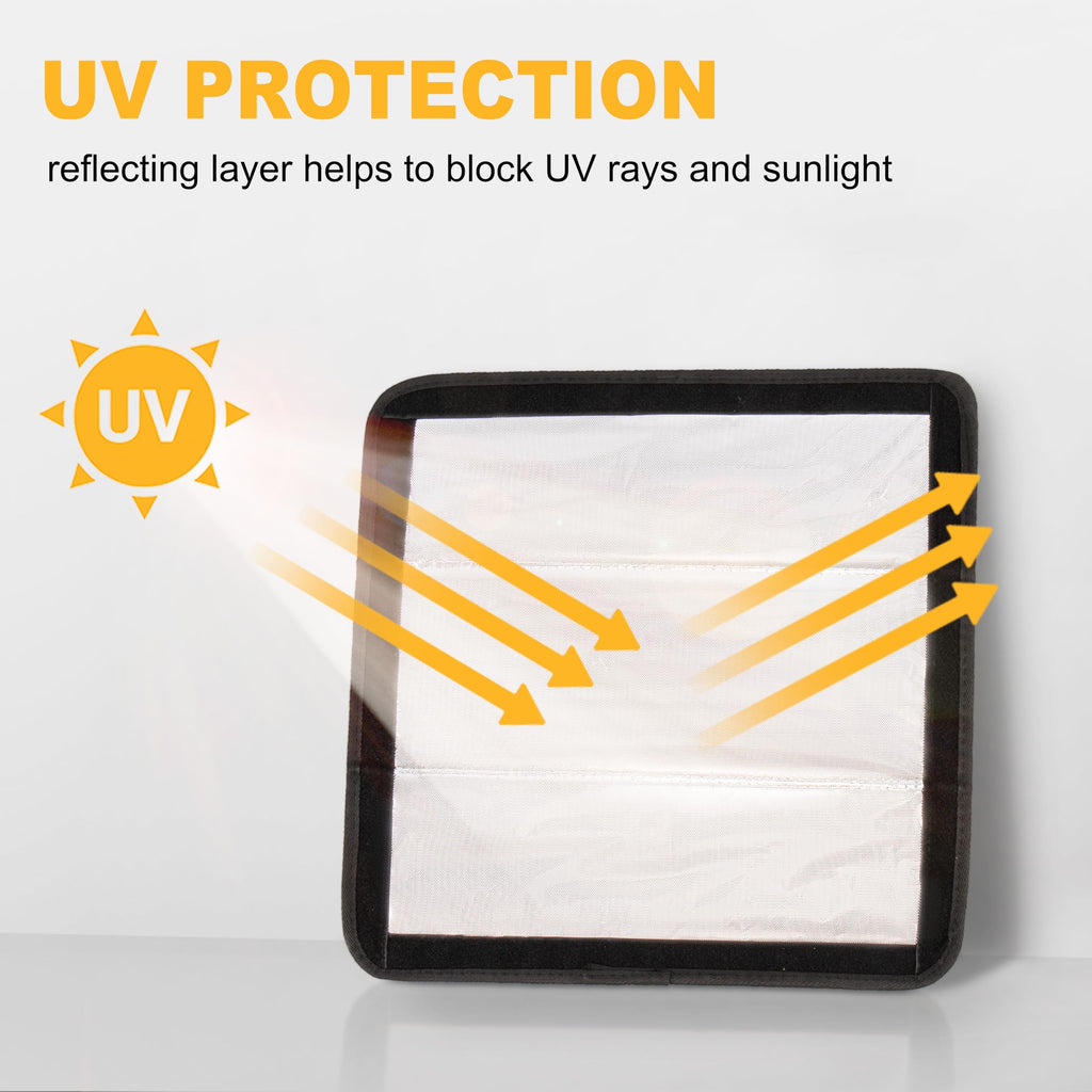 RedCall Rv Skylight Cover Insulator,Rv Vent Covers for Roof,Black Sun Blackout Fabric (16 x 16 inch),Camper Accessories for Inside