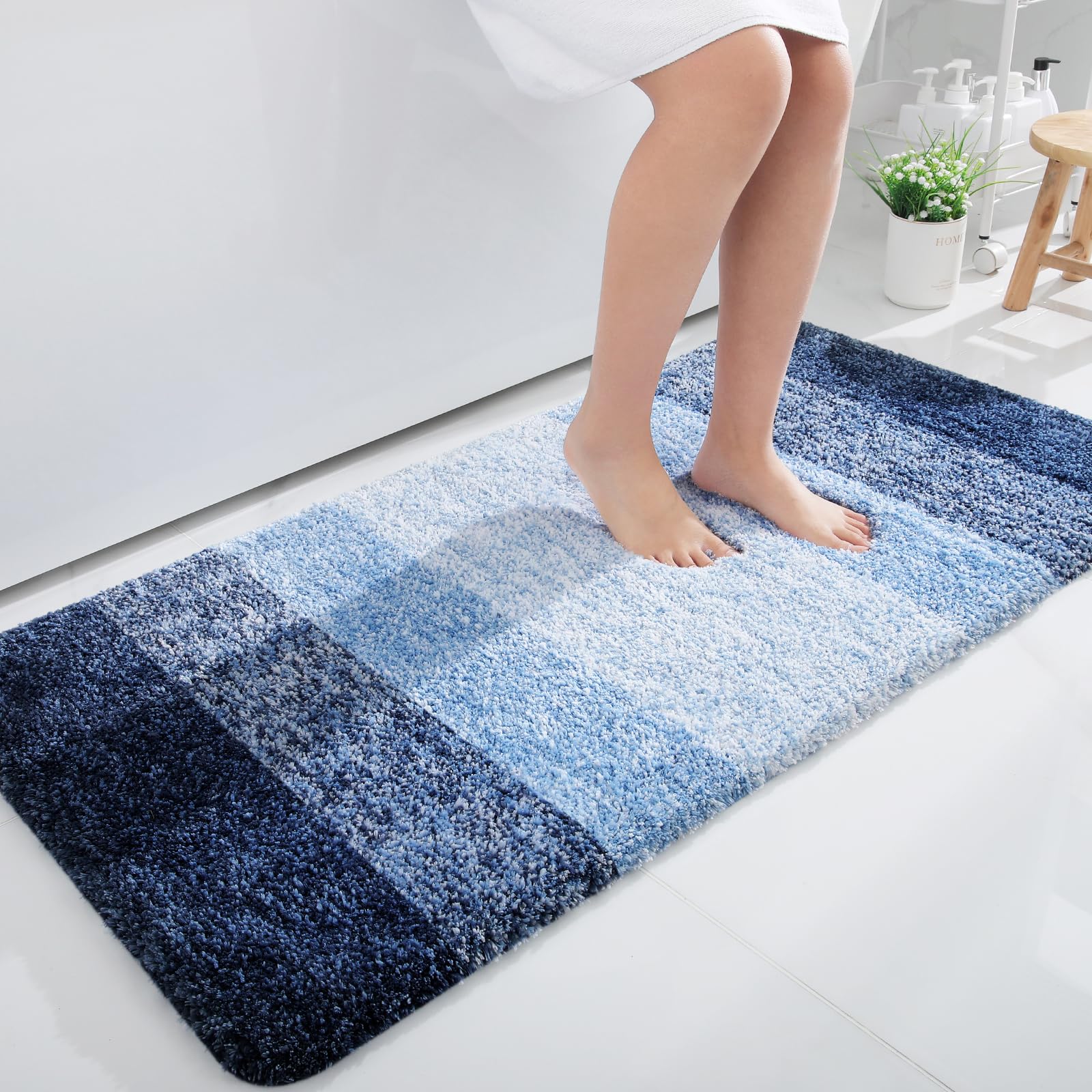OLANLY Bathroom Rugs Mat 30x20, Extra Soft Absorbent Microfiber Bath Rugs, Rubber Backing, Quick Dry, Machine Washable Bath Mats for Bathroom Floor, Tub and Shower, Home Decor Accessories, Grey