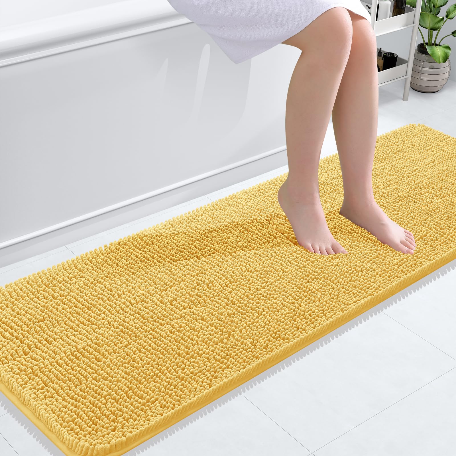 OLANLY Bathroom Rugs 30x20, Extra Soft Absorbent Chenille Bath Rugs, Rubber Backing Quick Dry, Machine Washable Bath Mats for Bathroom Floor, Tub and Shower, Home Decor Accessories, Grey