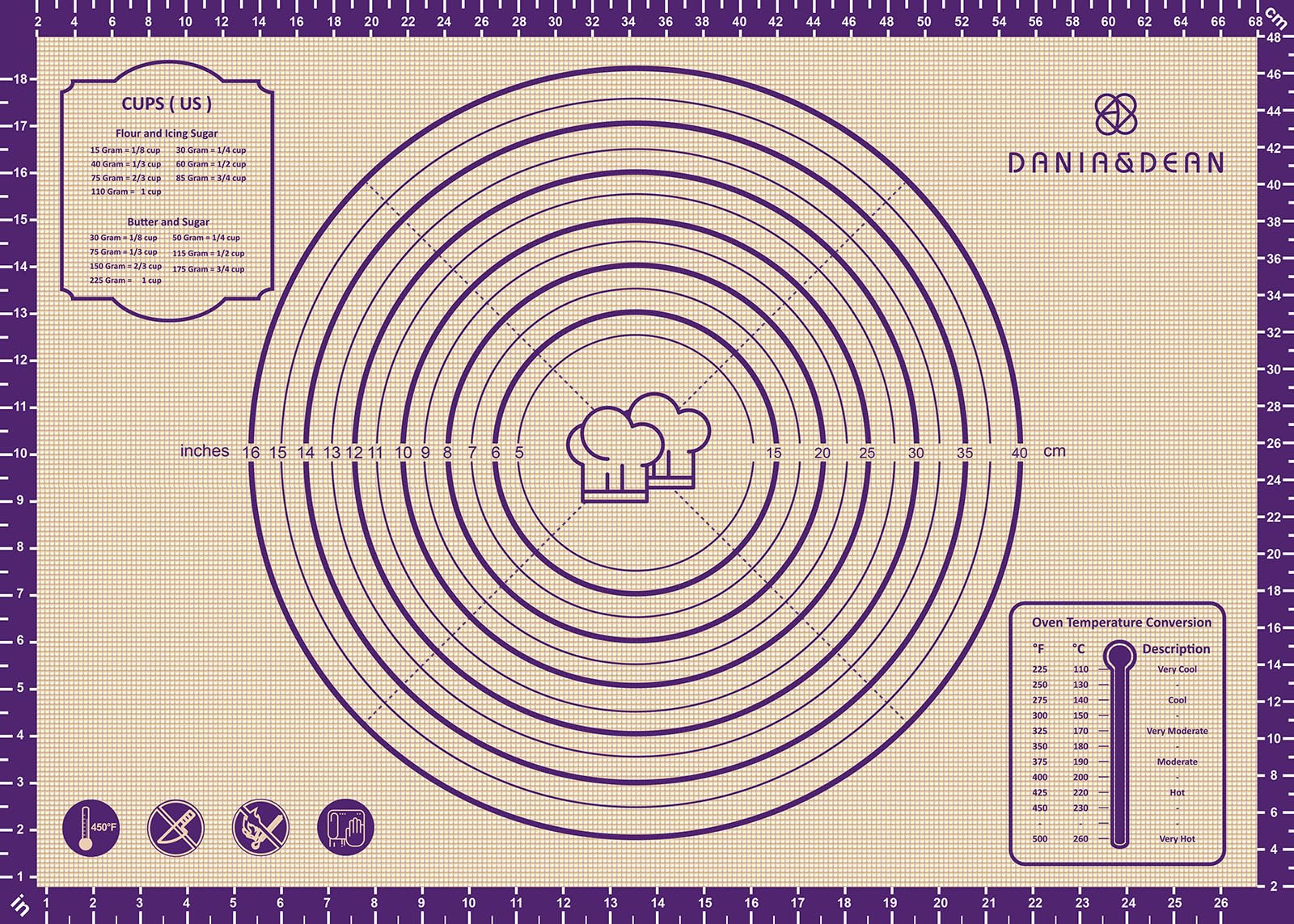 26x16 Inch Extra Thick Silicone Baking Mat with Measurements, Non-slip and Reusable - For Cookies, Bread, Pastry