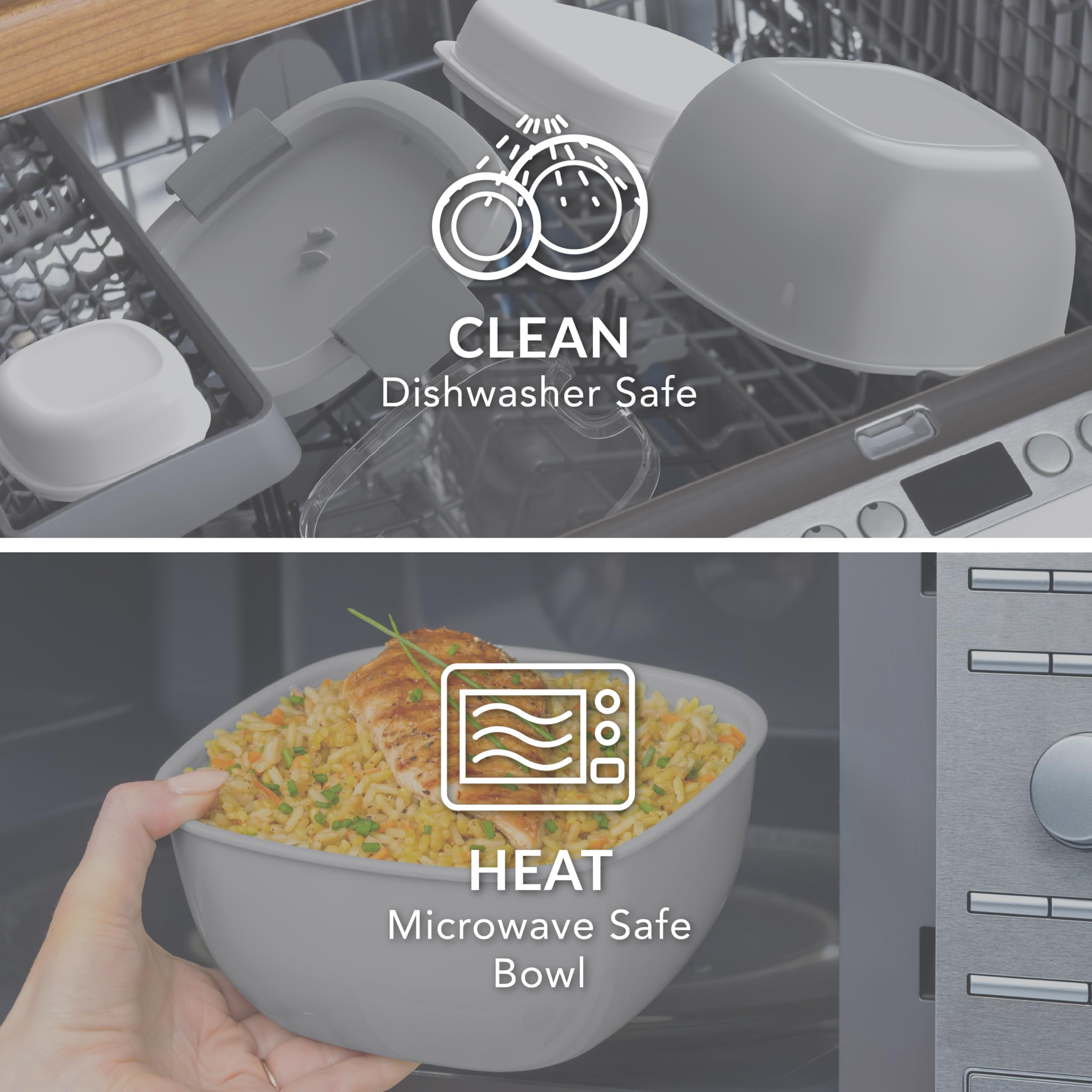 Bentgo Salad Container - 54 oz Bowl with 4-Compartment Toppings Tray, Leak-Proof Dressing Container, Reusable Fork, BPA-Free Lunch Box for Meal Prep & Food Storage; Removable Bento Tray (Khaki Green)